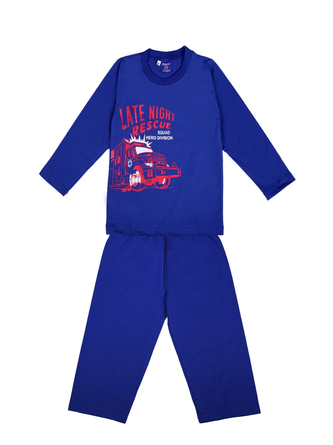 

SWEET ANGEL Unisex Blue Printed Night Suit 700286