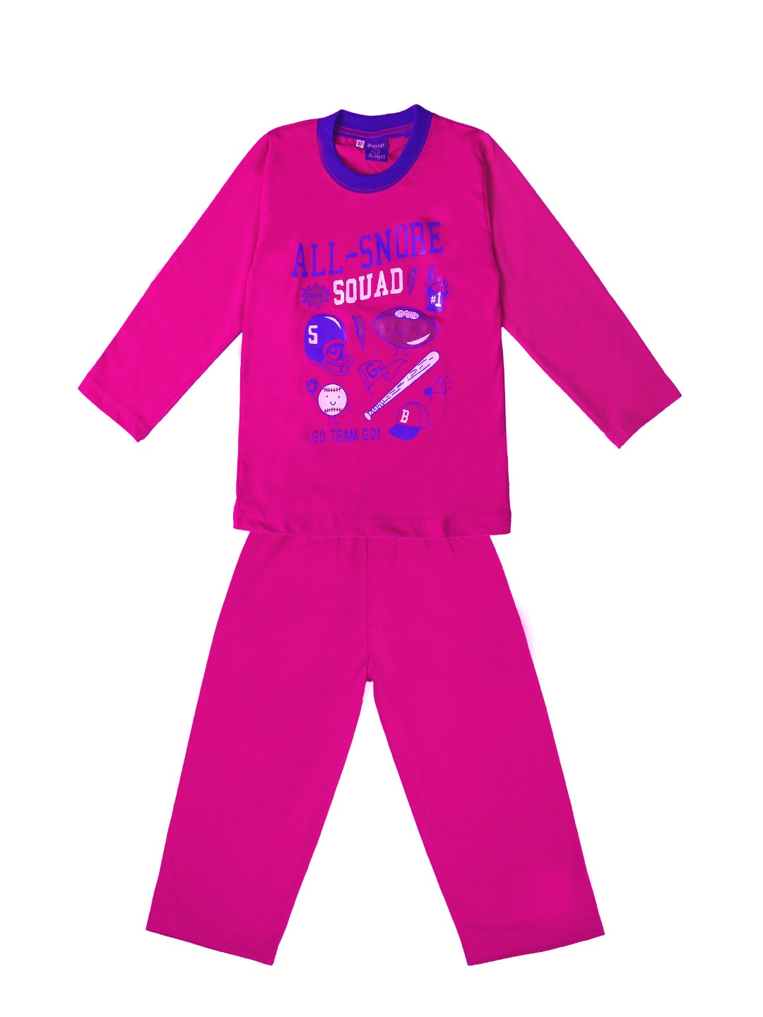 

SWEET ANGEL Unisex Pink Printed Night Suit 700285