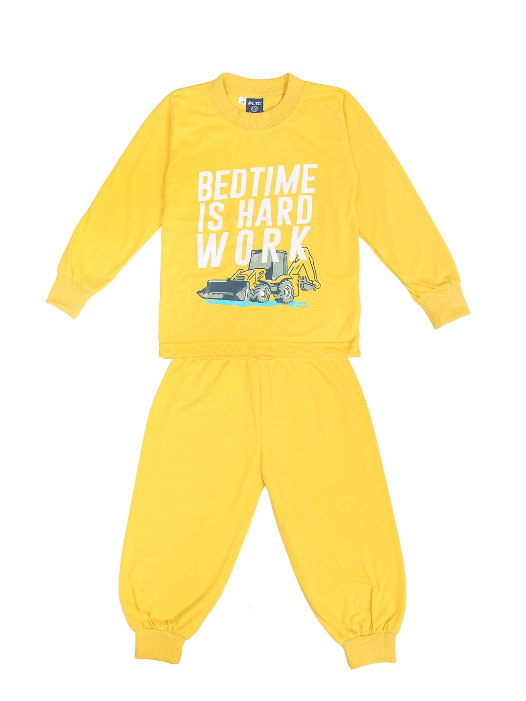 

SWEET ANGEL Unisex Yellow Printed Night Suit 700255