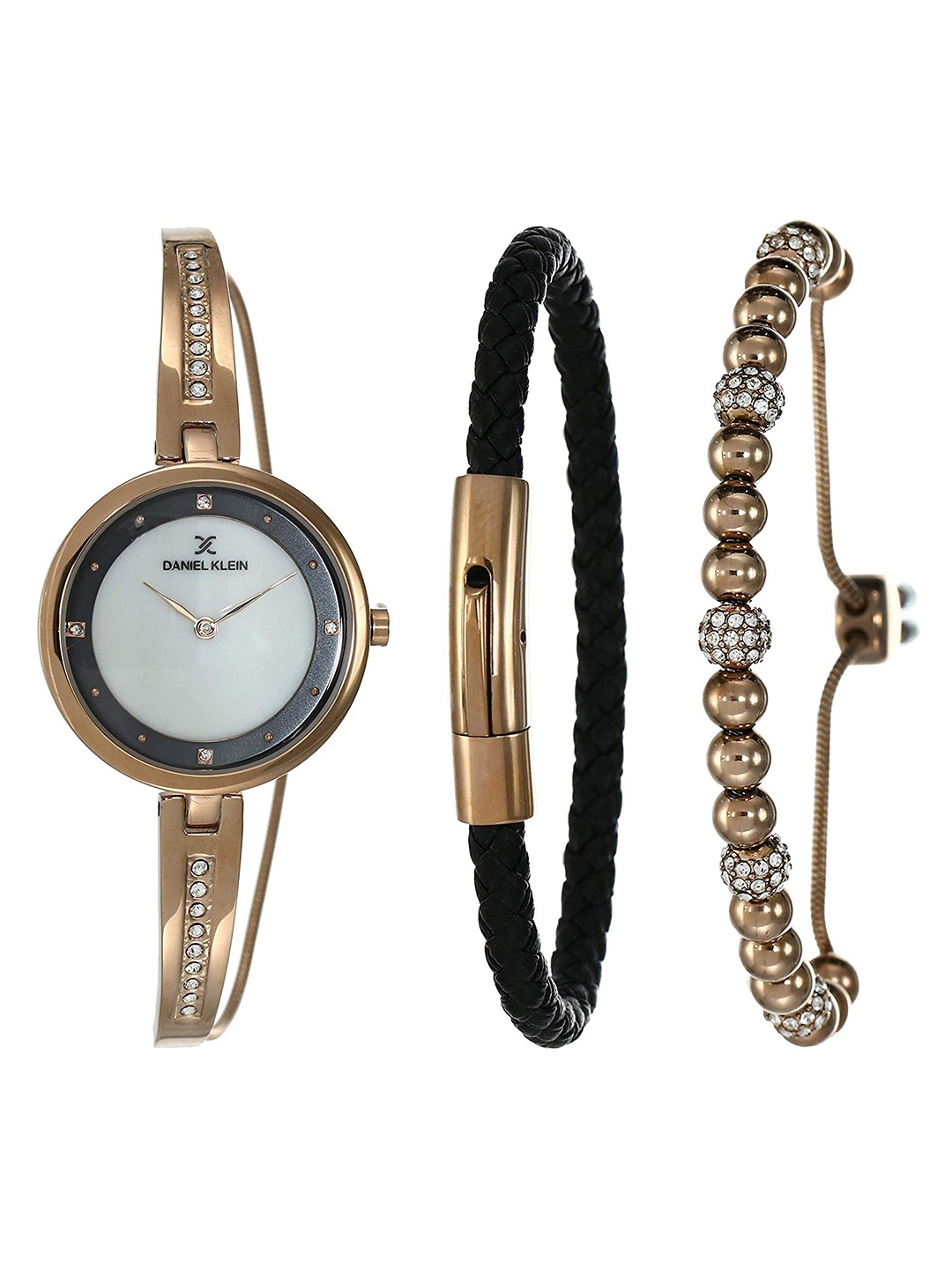 

Daniel Klein Women Rose Gold-Toned Watch Gift Set