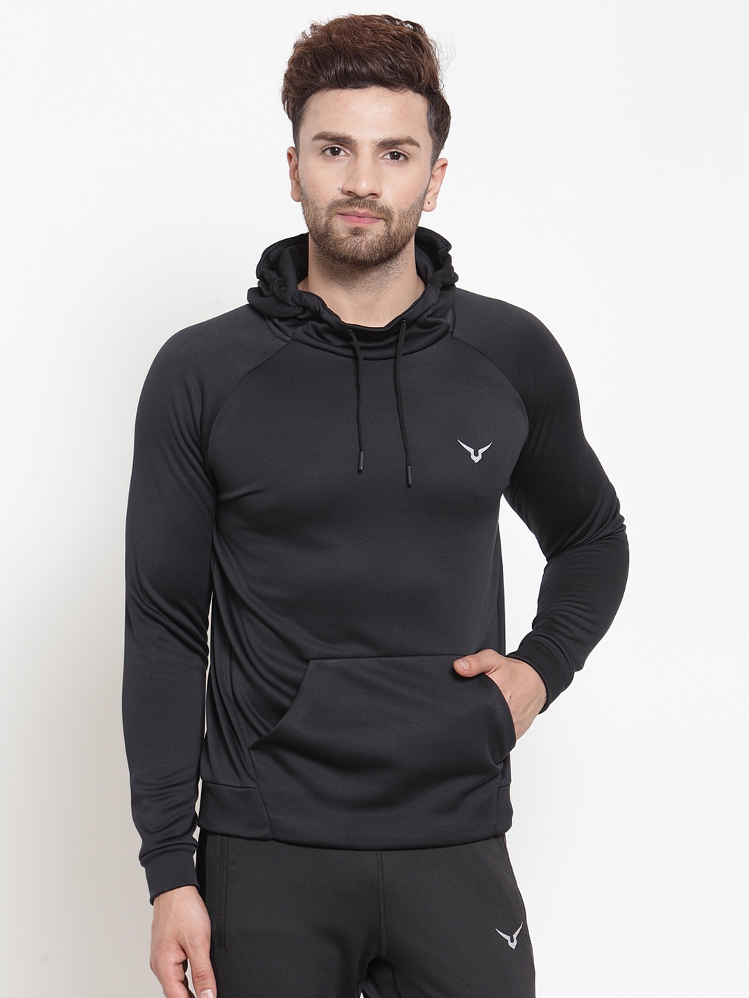 

Invincible Men Black Solid Athleisure Jacket