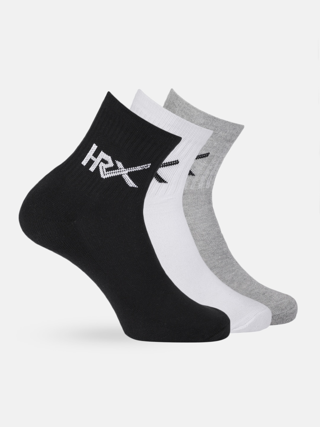 

HRX by Hrithik Roshan Men Quarter length Pack of 3 Terry Socks, Multi