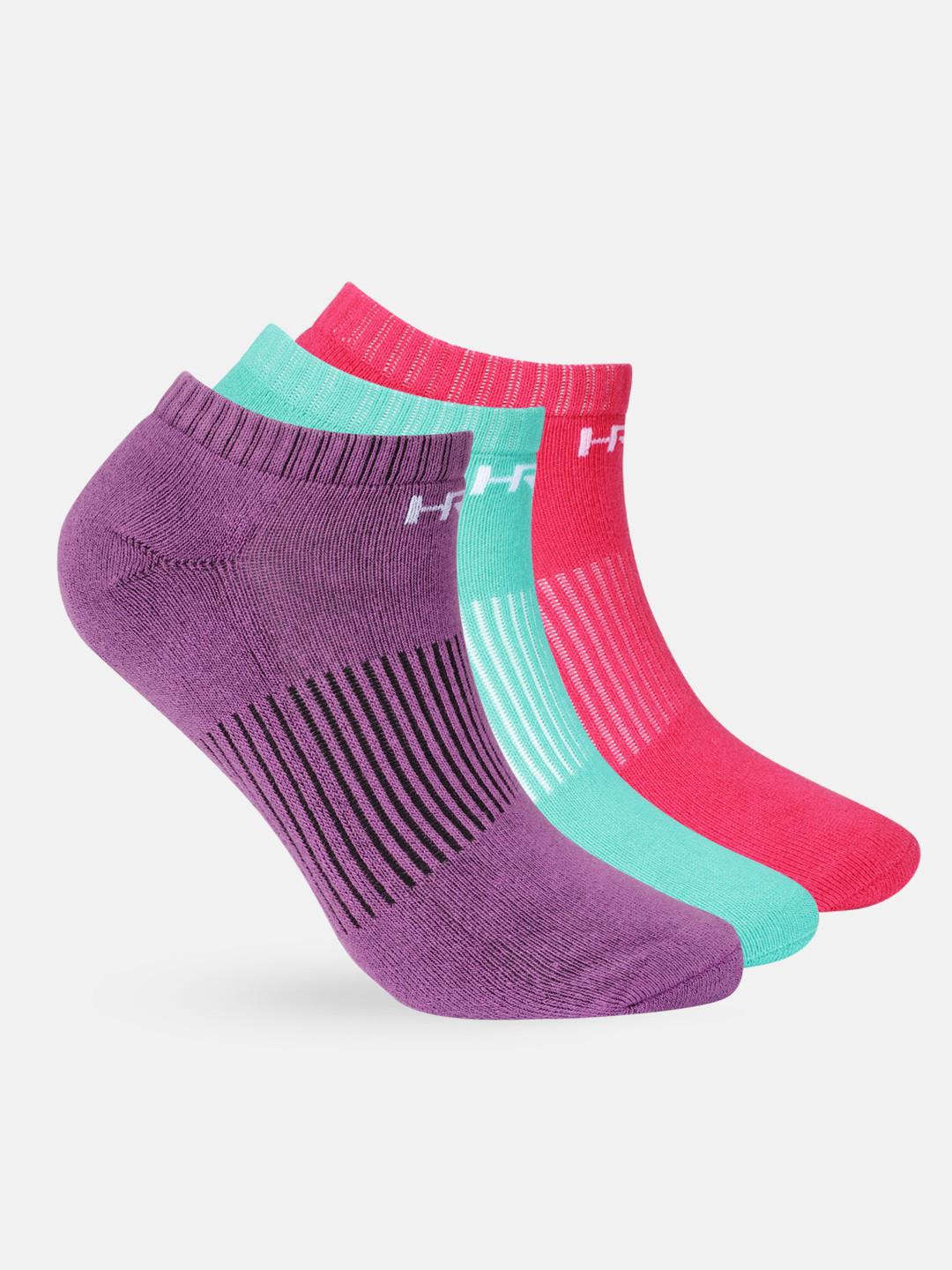 

HRX by Hrithik Roshan Women Ankle length Pack of 3 Terry Socks, Multi