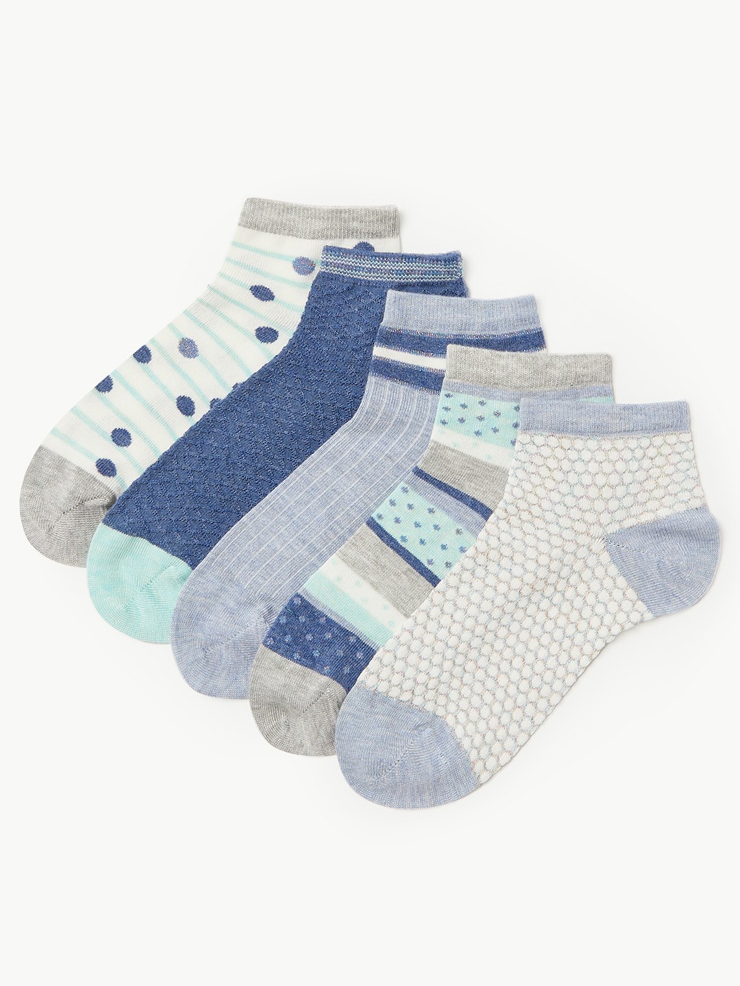 

Marks & Spencer Women Pack of 5 Socks, Blue