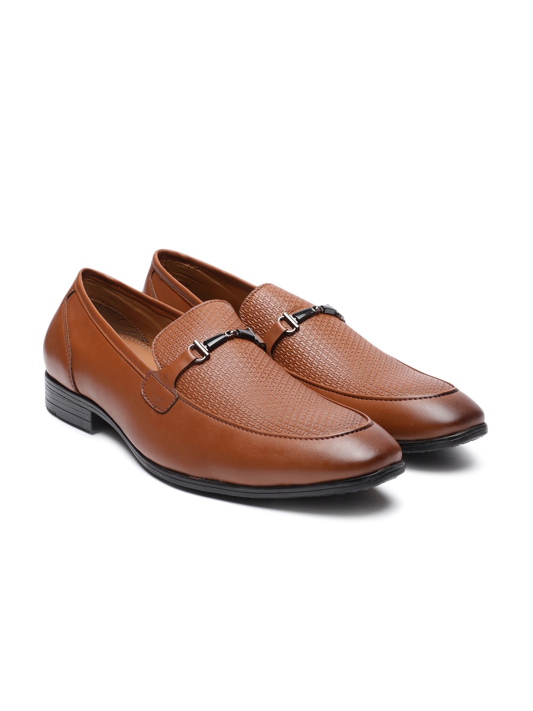 

Carlton London Men Brown Textured Formal Slip-Ons