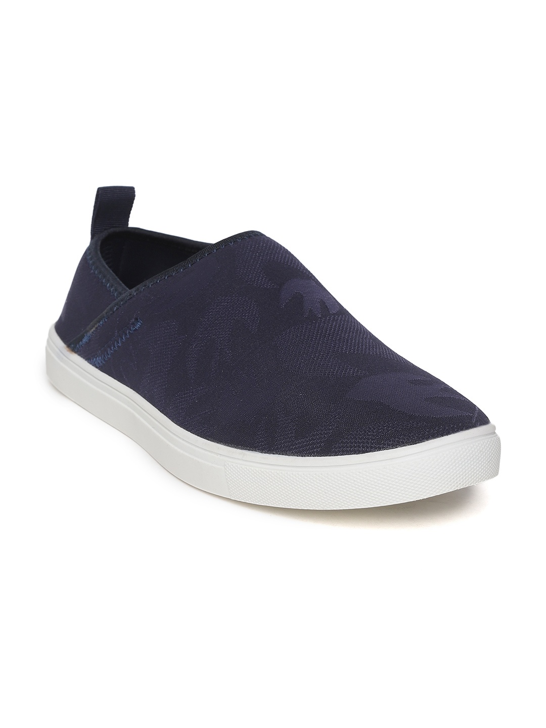 

Allen Solly Men Navy Blue Woven Design Slip-On Sneakers