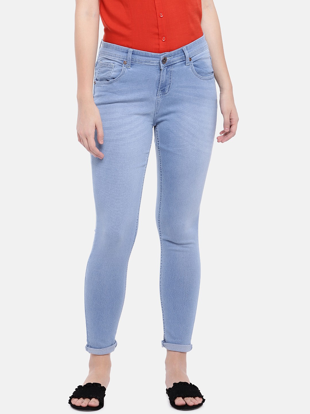 

High Star Women Blue Slim Fit Mid-Rise Clean Look Stretchable Jeans