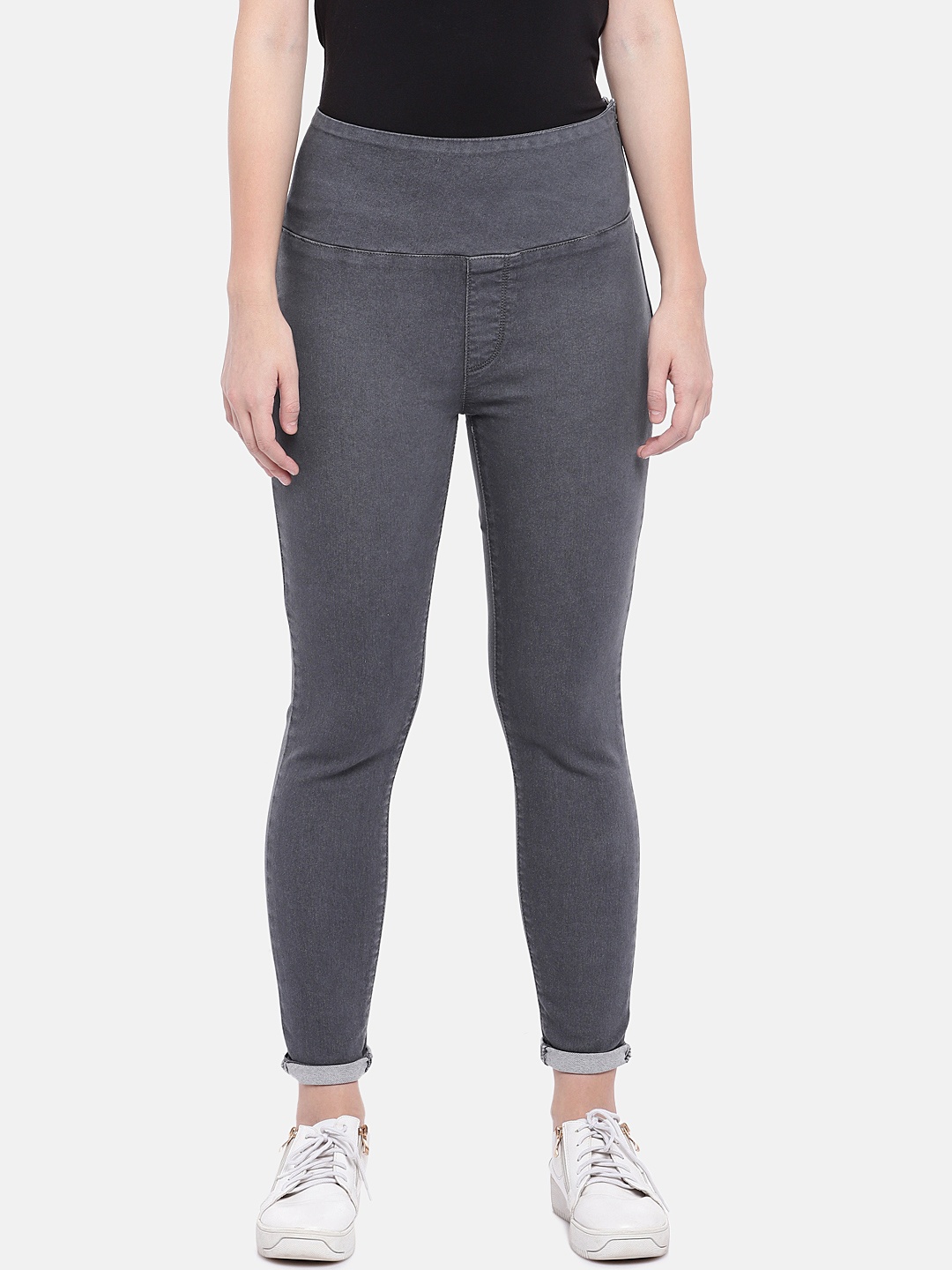 

High Star Women Grey Solid Slim Fit Jeggings