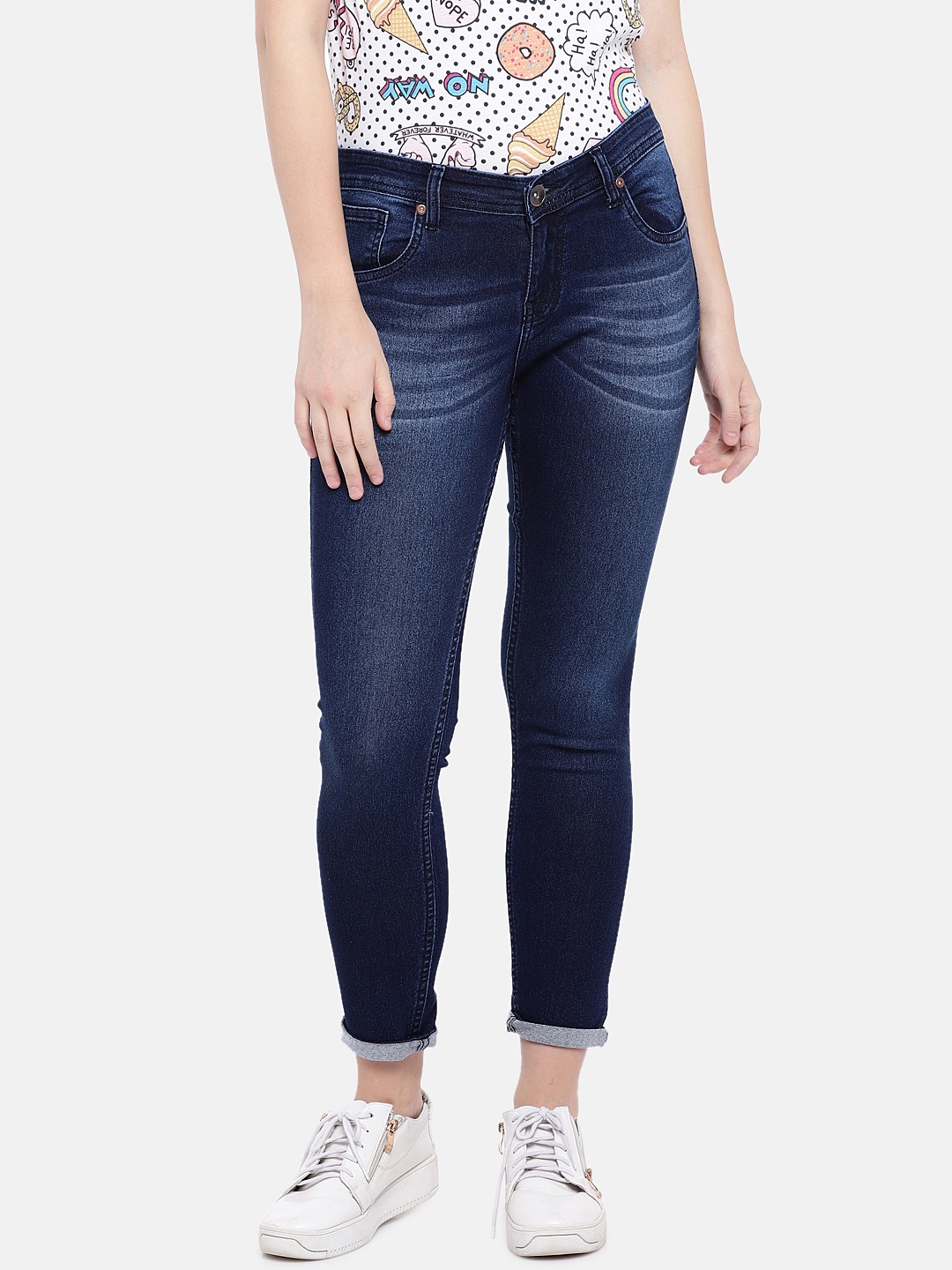 

High Star Women Blue Slim Fit Mid-Rise Clean Look Stretchable Jeans