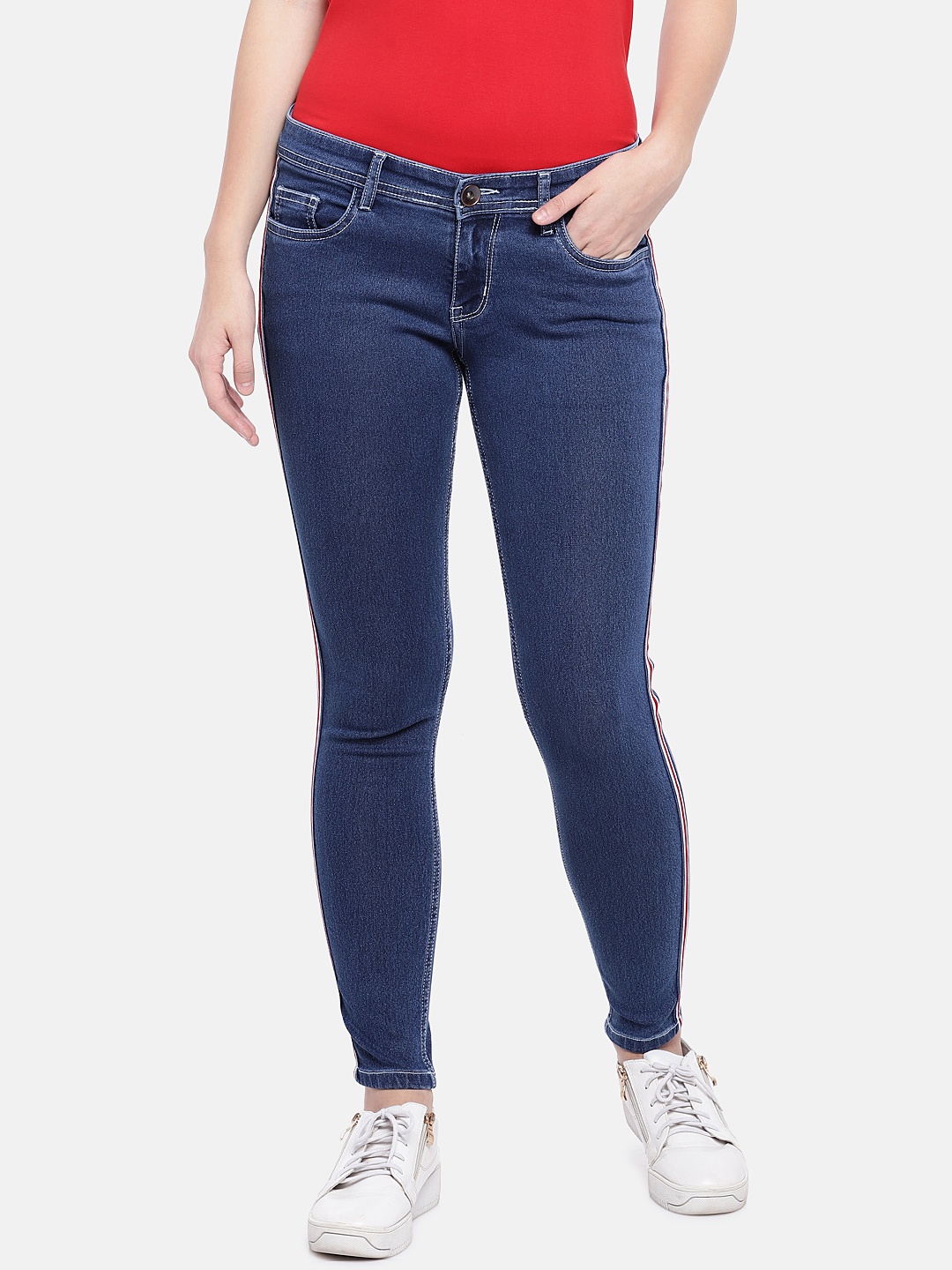 

High Star Women Blue Slim Fit Mid-Rise Clean Look Stretchable Jeans