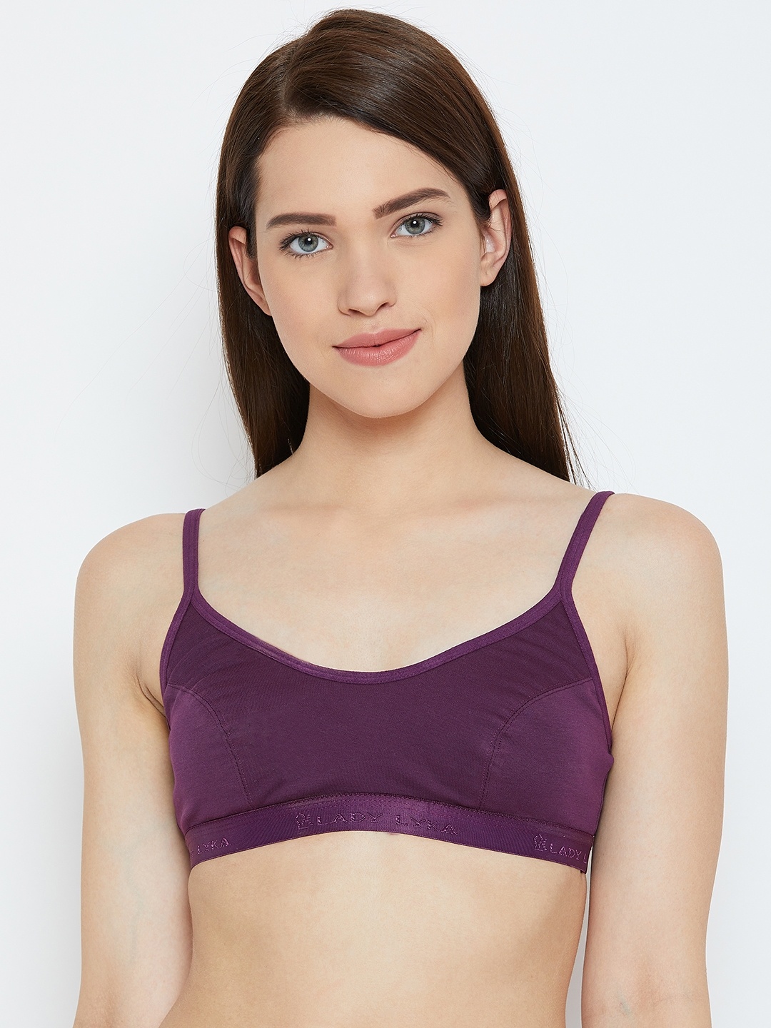 

Lady Lyka Purple Solid Non-Wired Non Padded Sports Bra ATHLETE
