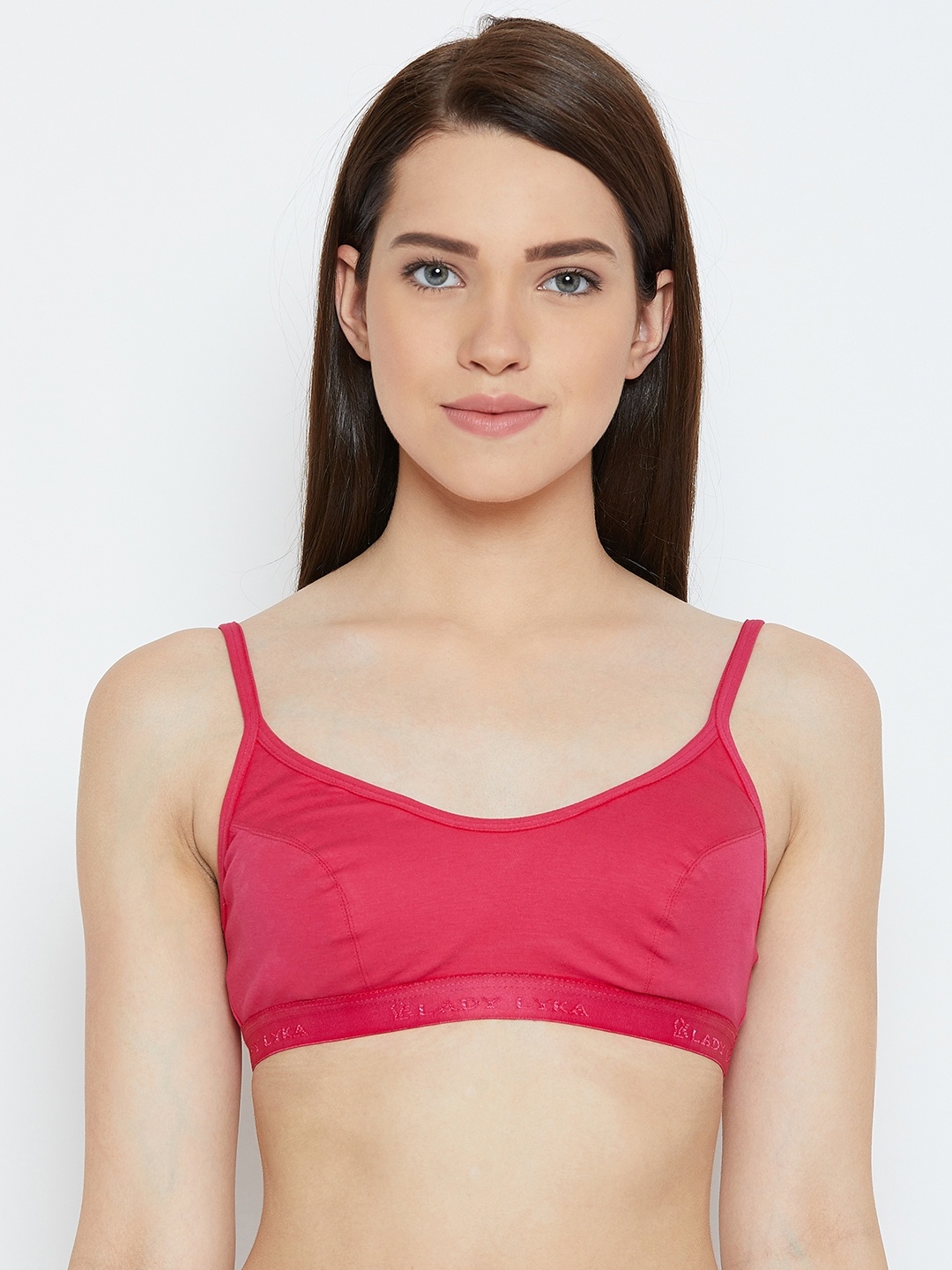 

Lady Lyka Athlete Pink Solid Non-Wired Non Padded Beginners Bra