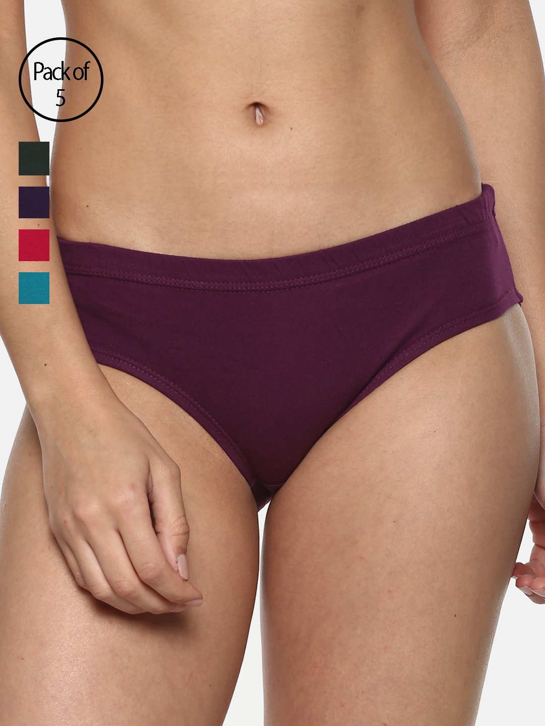 

Leading Lady Women Pack of 5 Assorted m-DP-100dc-5-PP-BR-GRN-BLU-RD-3XL, Purple