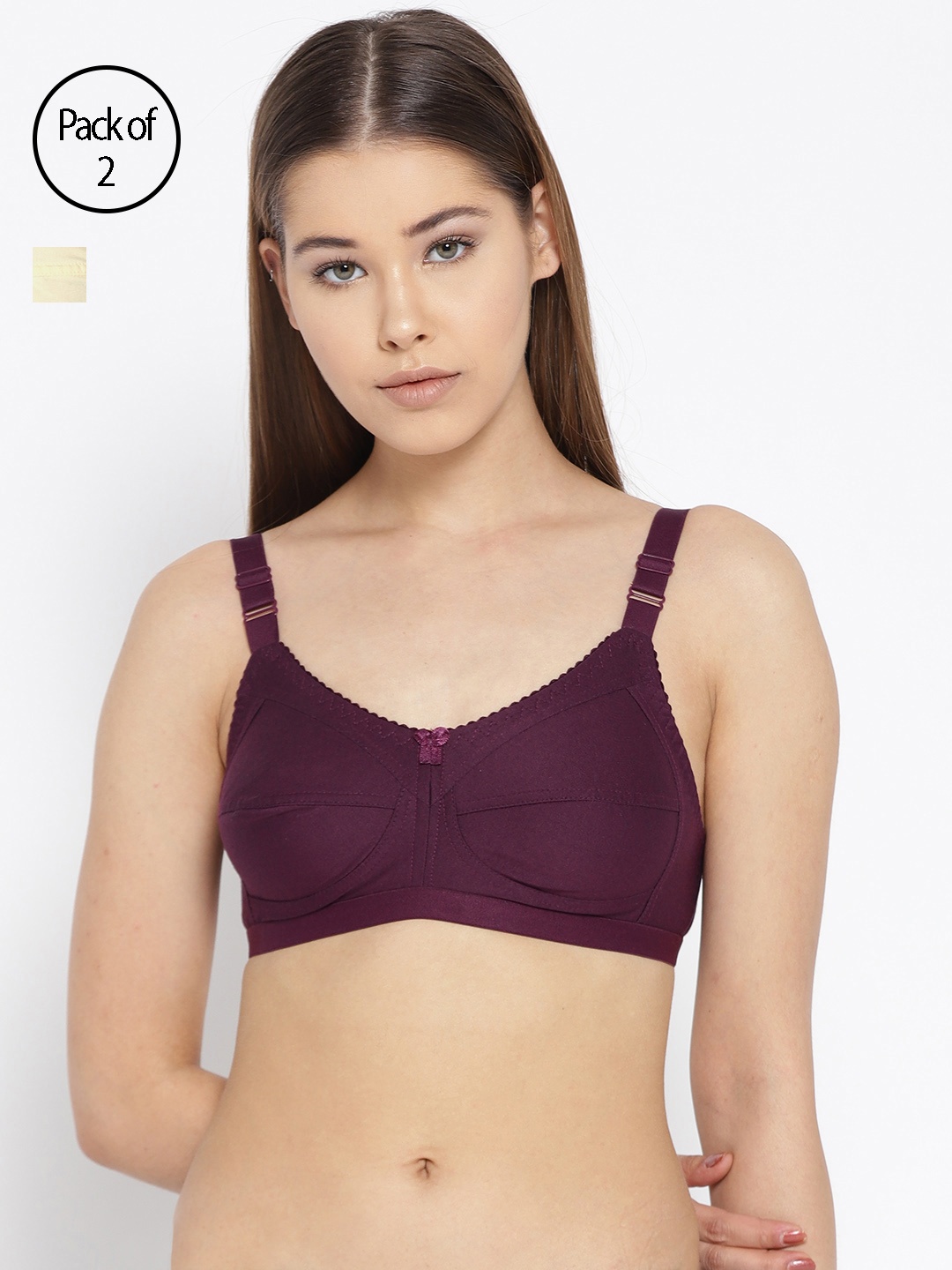 

Leading Lady Pack of 2 Solid Non-Wired Non Padded T-shirt Bras m-CONCENT-2, Beige