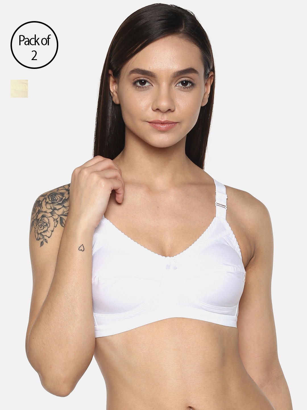 

Leading Lady Pack of 2 Solid Non-Wired Non Padded T-shirt Bras m-CONCENT-2, Beige