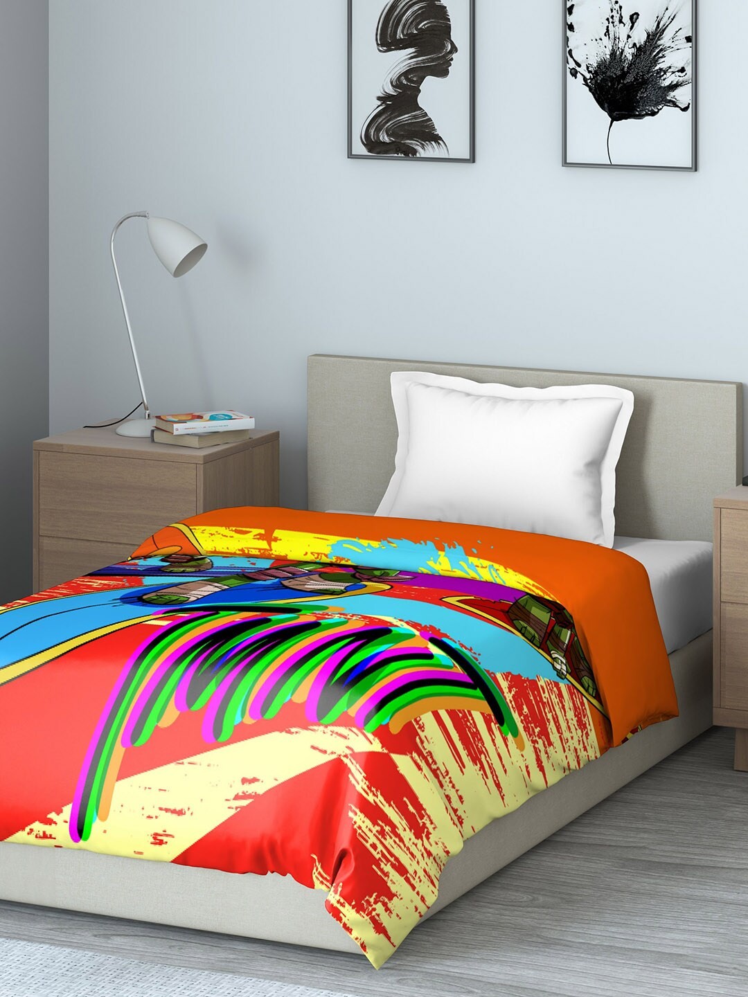 

DDecor Orange & Red Cartoon Characters Mid Winter 150 GSM Double Bed Dohar