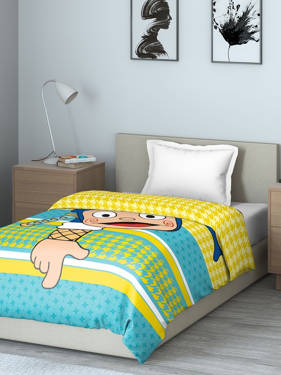 

DDecor Blue & Blue Cartoon Characters Summer 150 GSM Double Bed Dohar