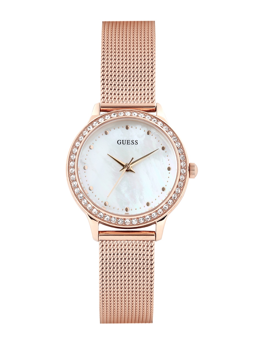 

GUESS Women Pearly White Dial Watch w0647l2