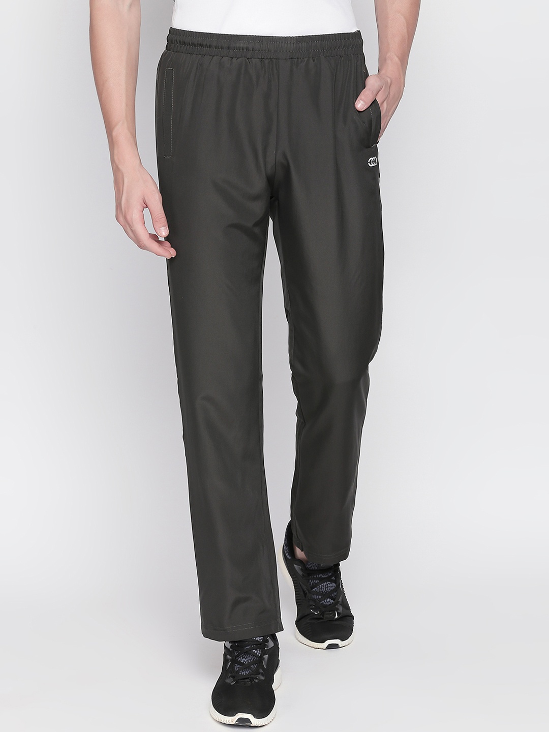 

Ajile by Pantaloons Men Olive Green Solid Slim-Fit Track Pants