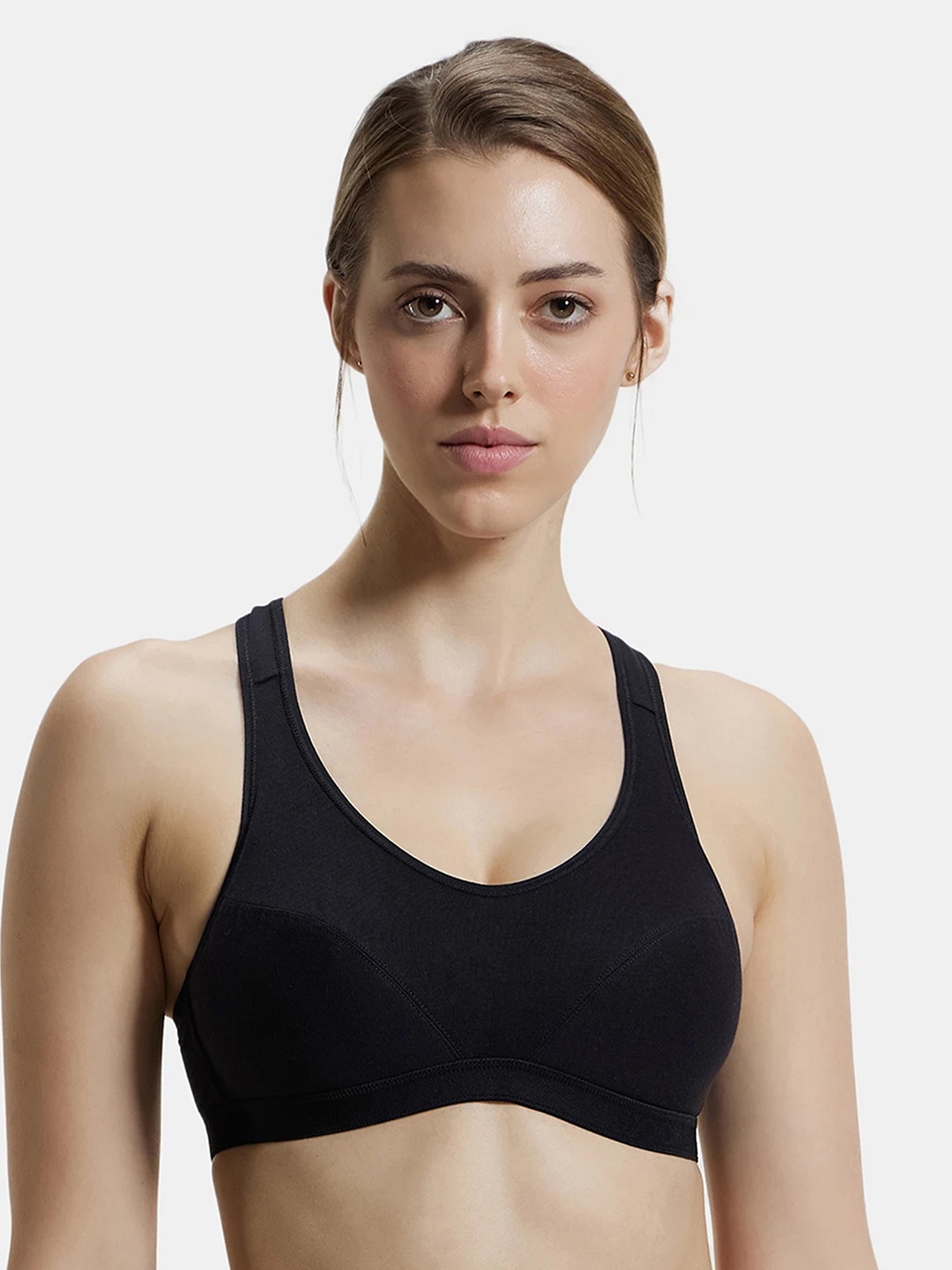 

Jockey Active Black Racerback Padded Sports Bra 1378