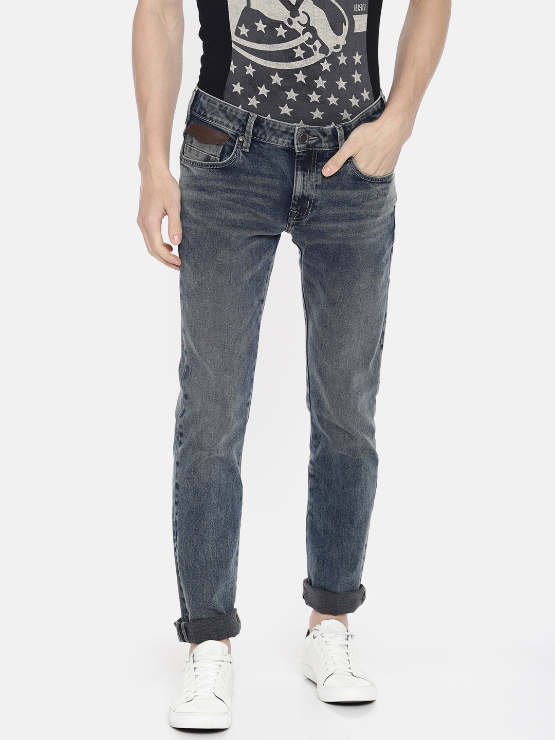 

Wrangler Men Blue Slim Fit Low-Rise Clean Look Stretchable Jeans