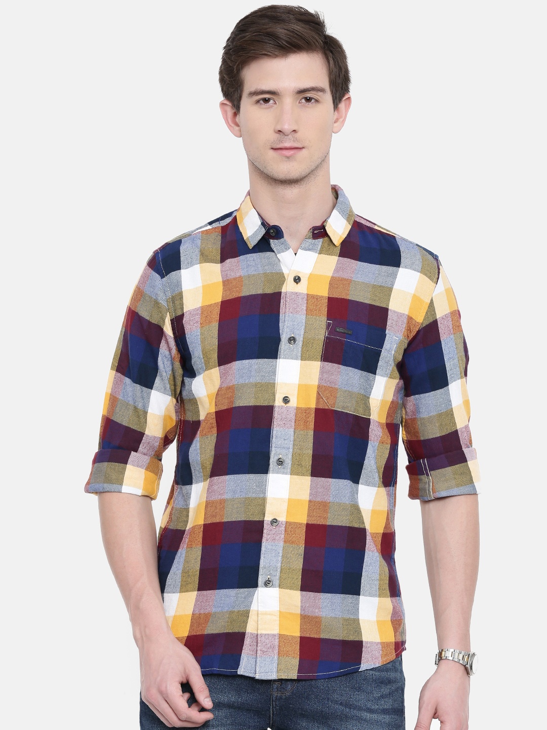 

Wrangler Men Multicoloured Regular Fit Checked Casual Shirt, Multi