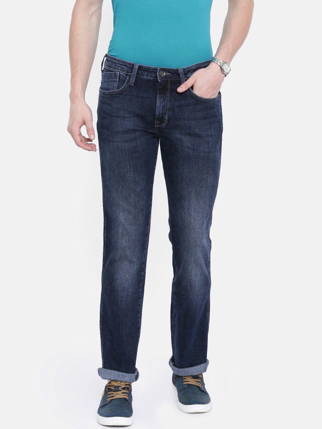 

Wrangler Men Blue Slim Fit Mid-Rise Clean Look Stretchable Jeans
