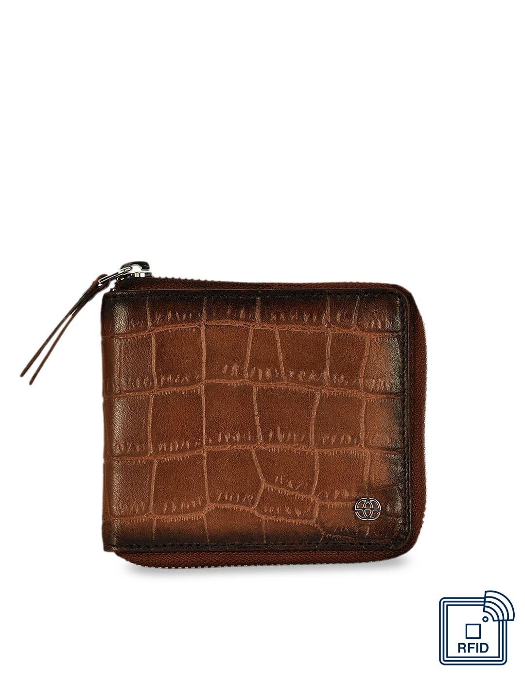 

Eske Men Tan Brown Textured Two Fold Leather Wallet