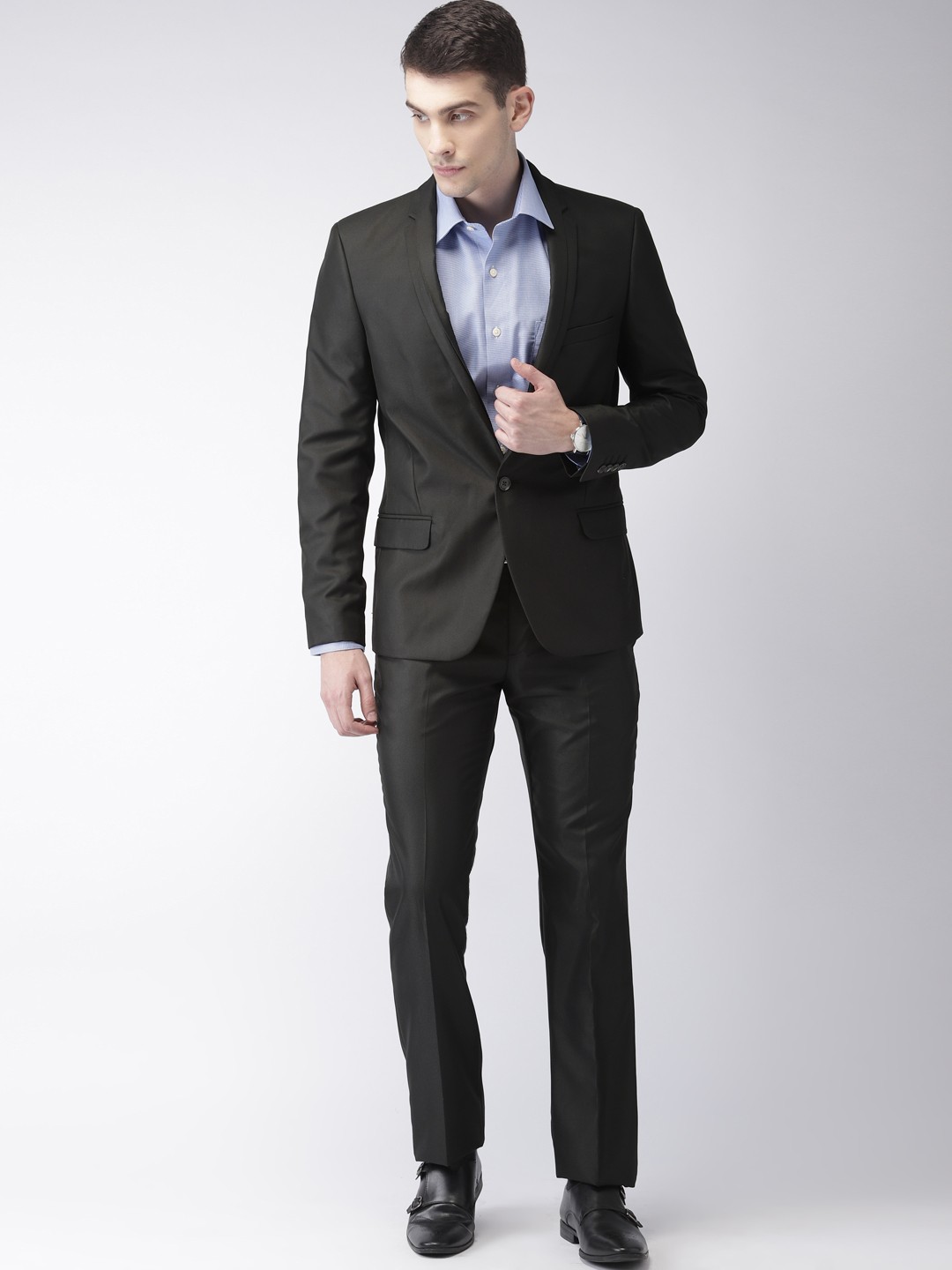 

Arrow New York Men Black Self Design Zero Calorie Fit Single-Breasted Formal Suit