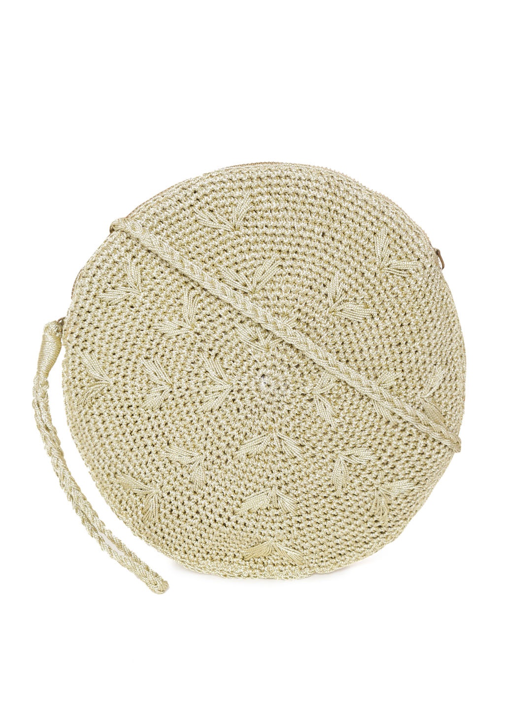

Accessorize Gold-Toned Self Design Sling Bag