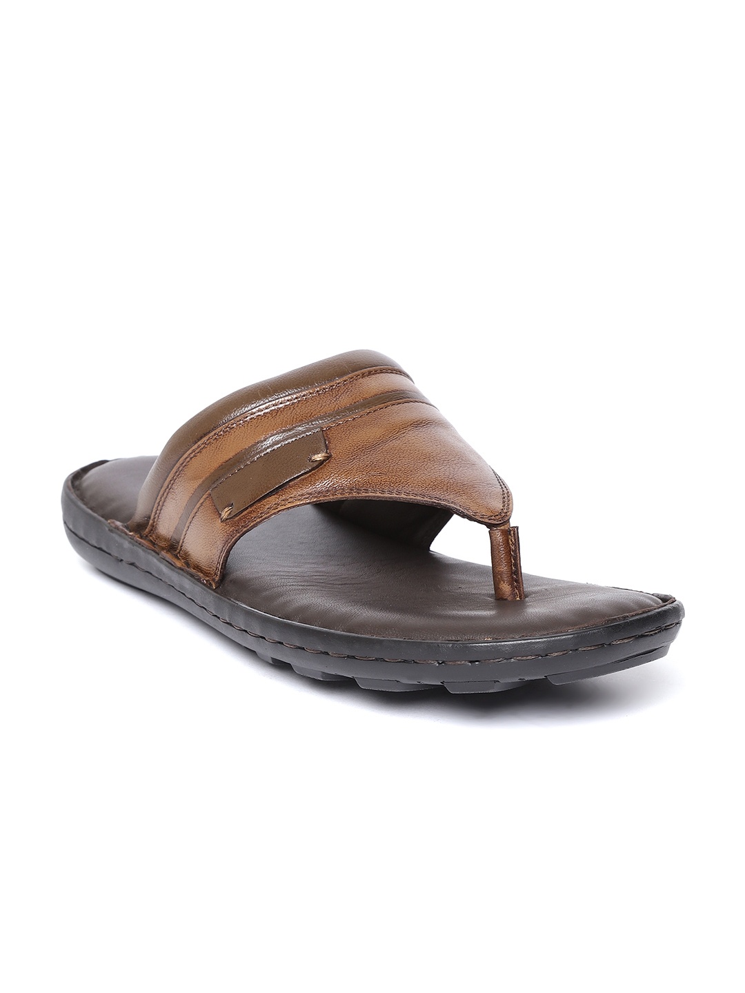 

San Frissco Men Brown Leather Comfort Sandals