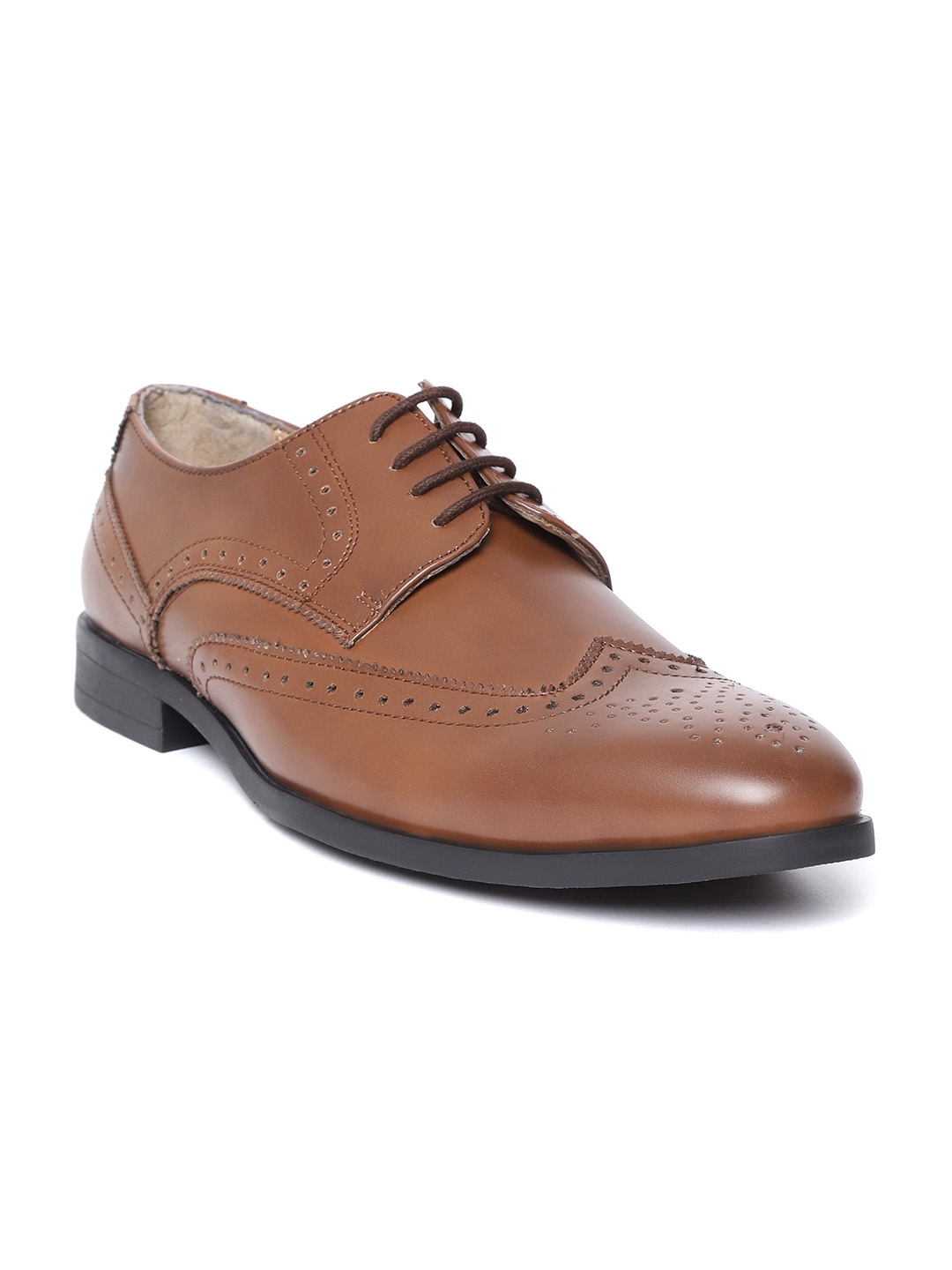 

San Frissco Men Brown Textured Formal Brogues