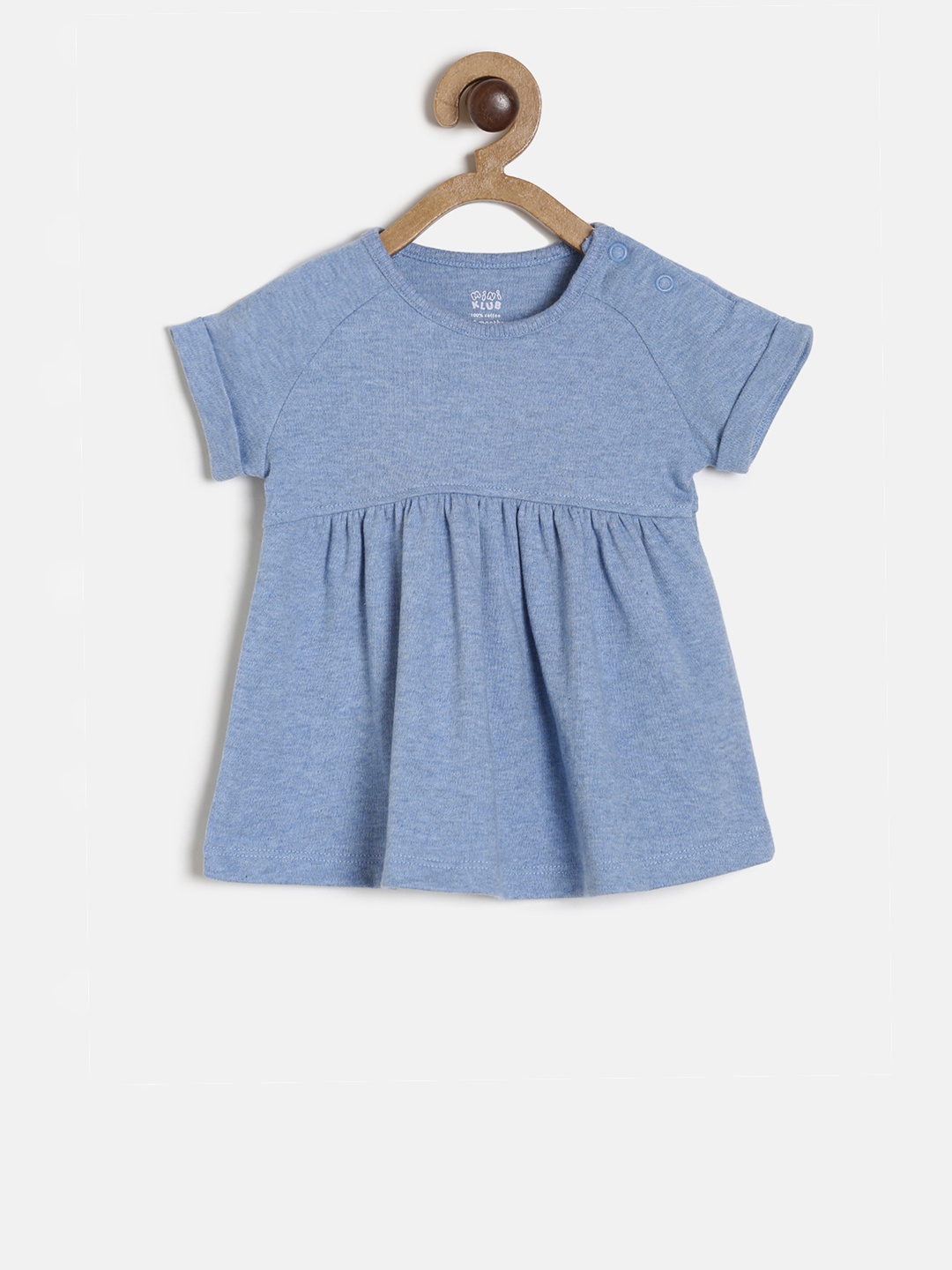 

MINI KLUB Girls Blue Solid Fit and Flare Dress
