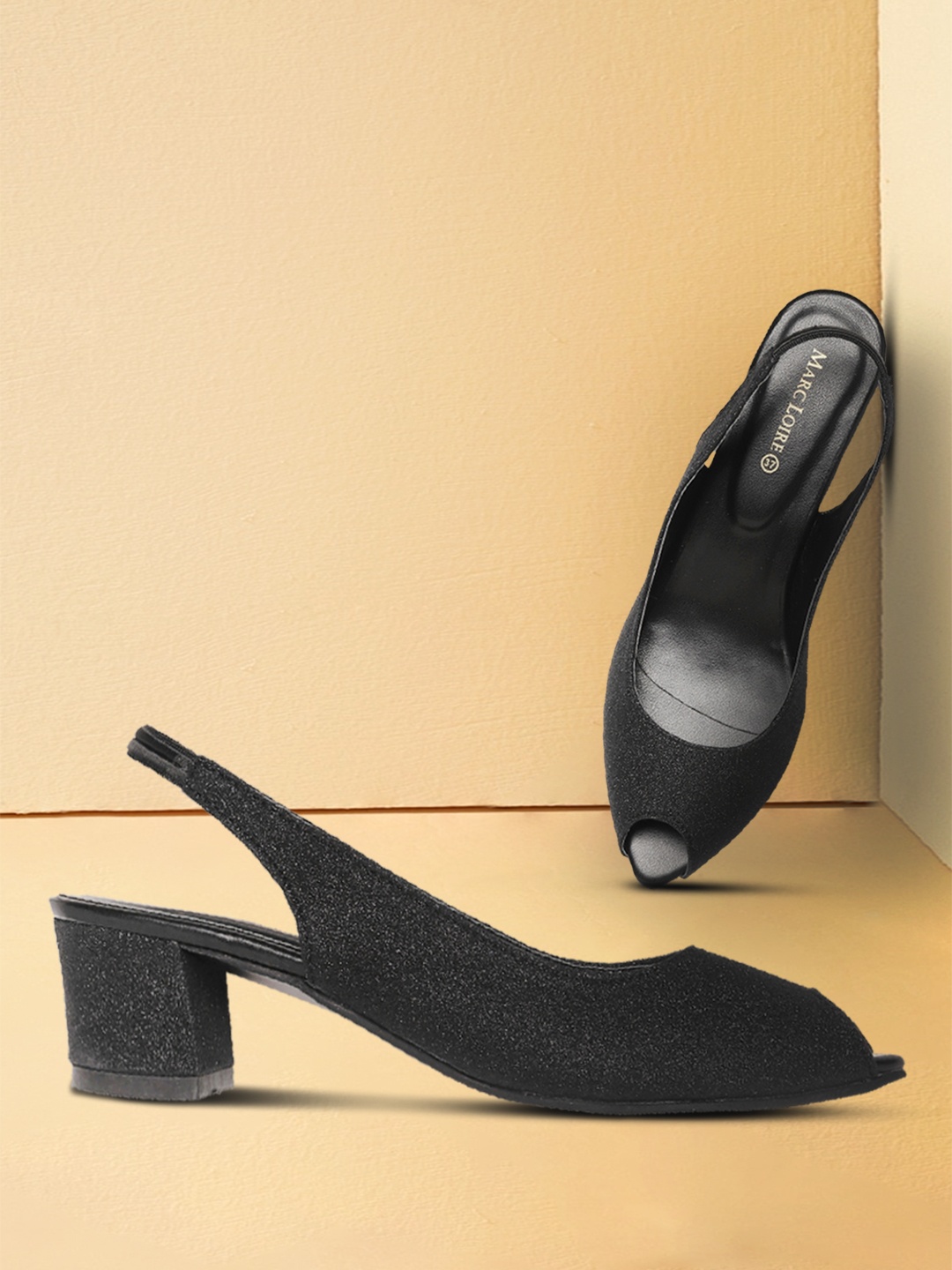 

Marc Loire Women Black Solid Peep Toes Heels