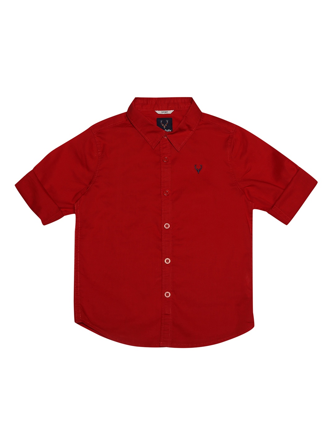 

Allen Solly Junior Boys Red Regular Fit Solid Casual Shirt