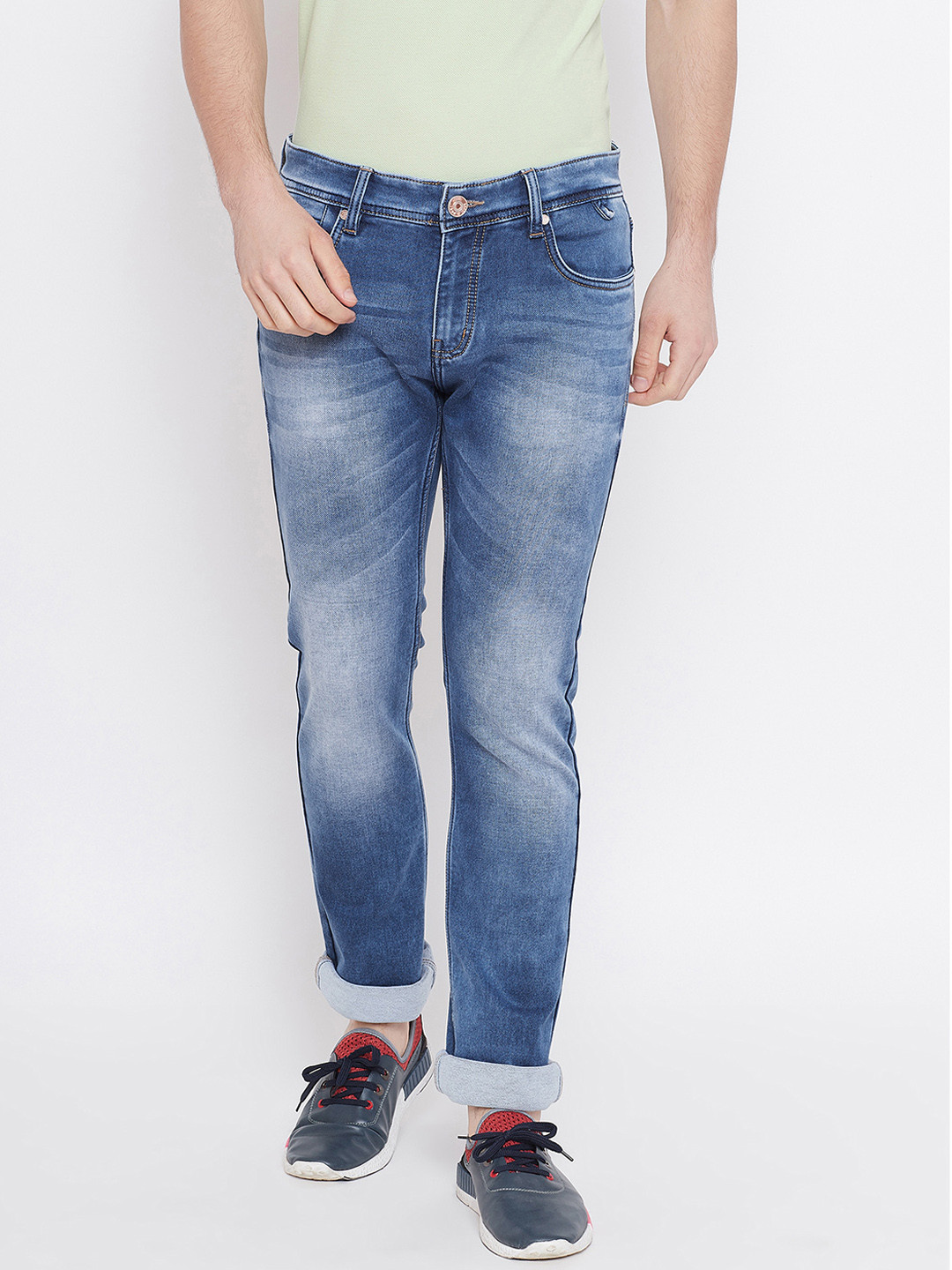 

Duke Men Regular Fit Mid-Rise Clean Look Stretchable Jeans, Blue