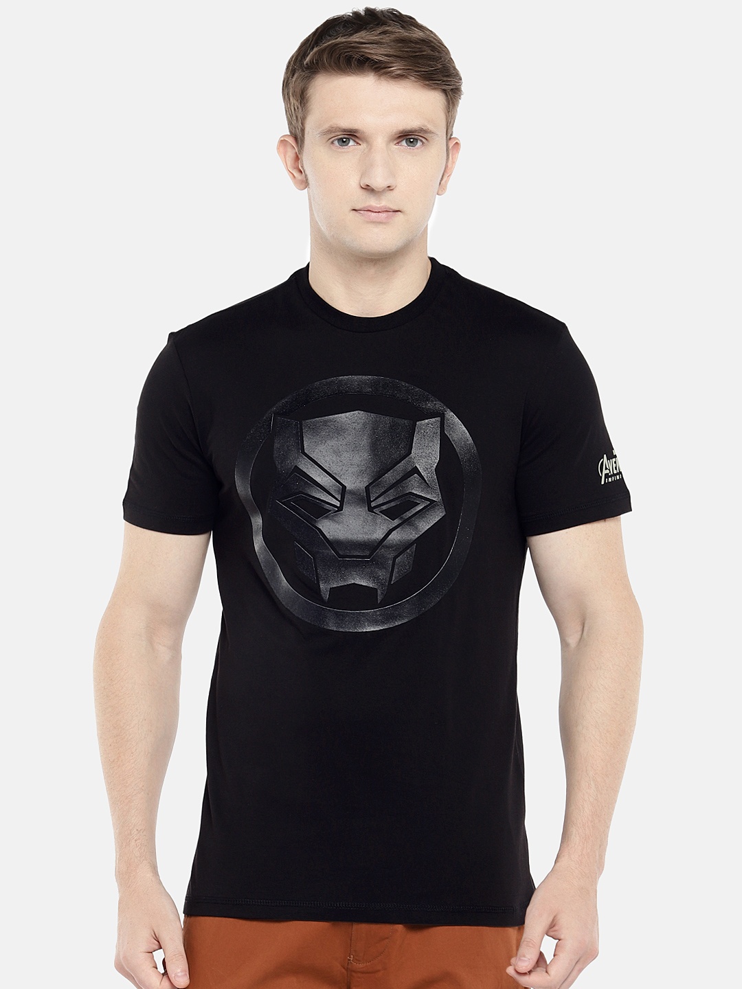 

Globus Men Black Printed Round Neck T-shirt