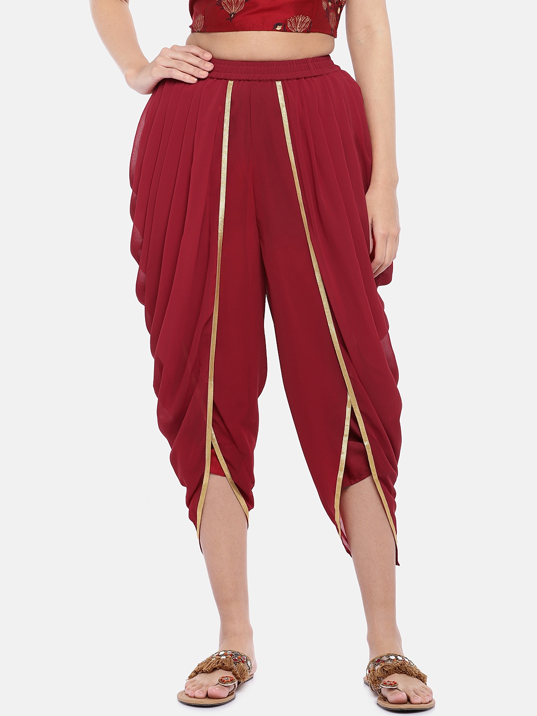 

Globus Women Maroon Regular Fit Solid Jodhpuris