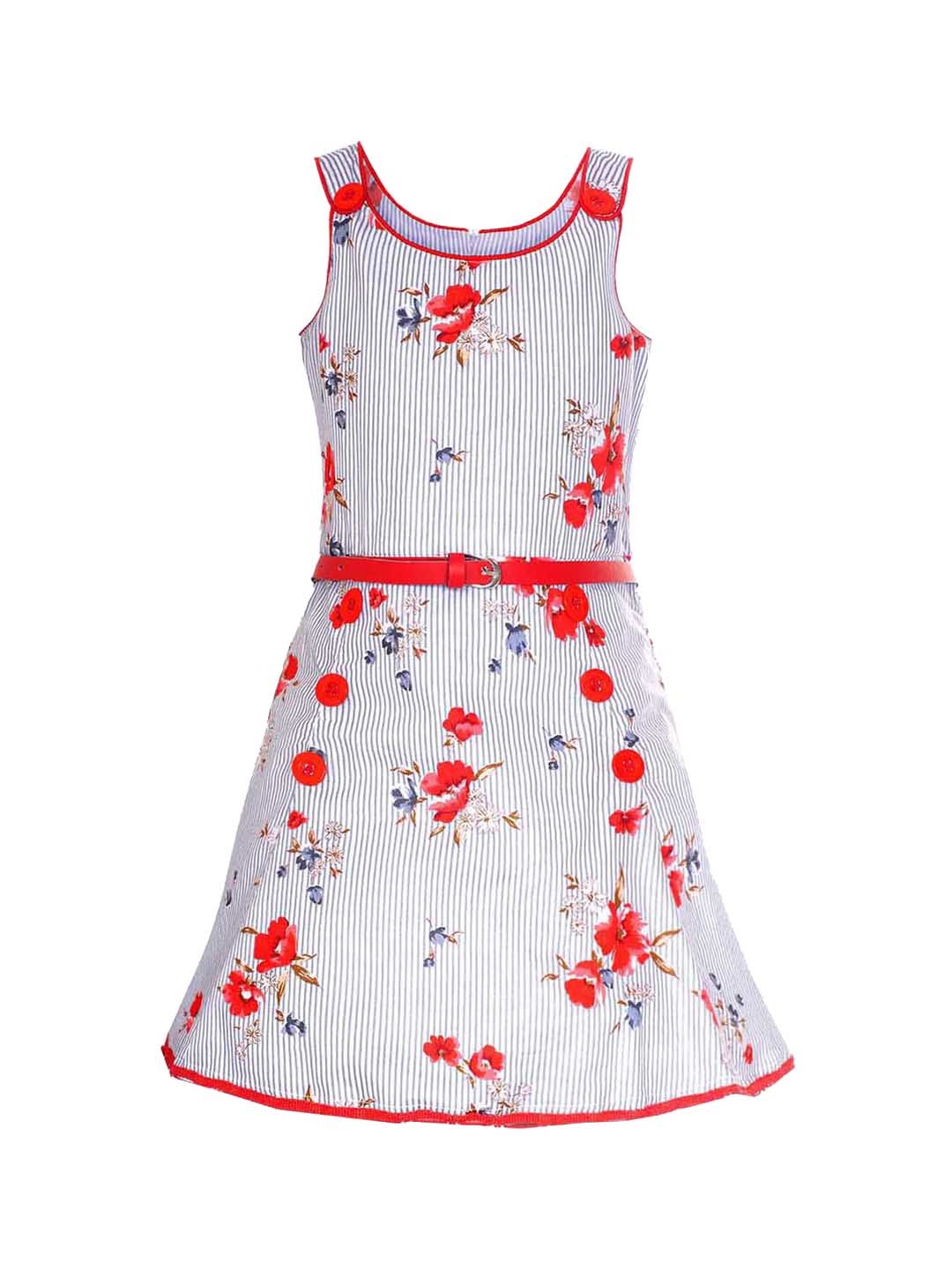 

Naughty Ninos Girls Grey Printed Fit and Flare Dress