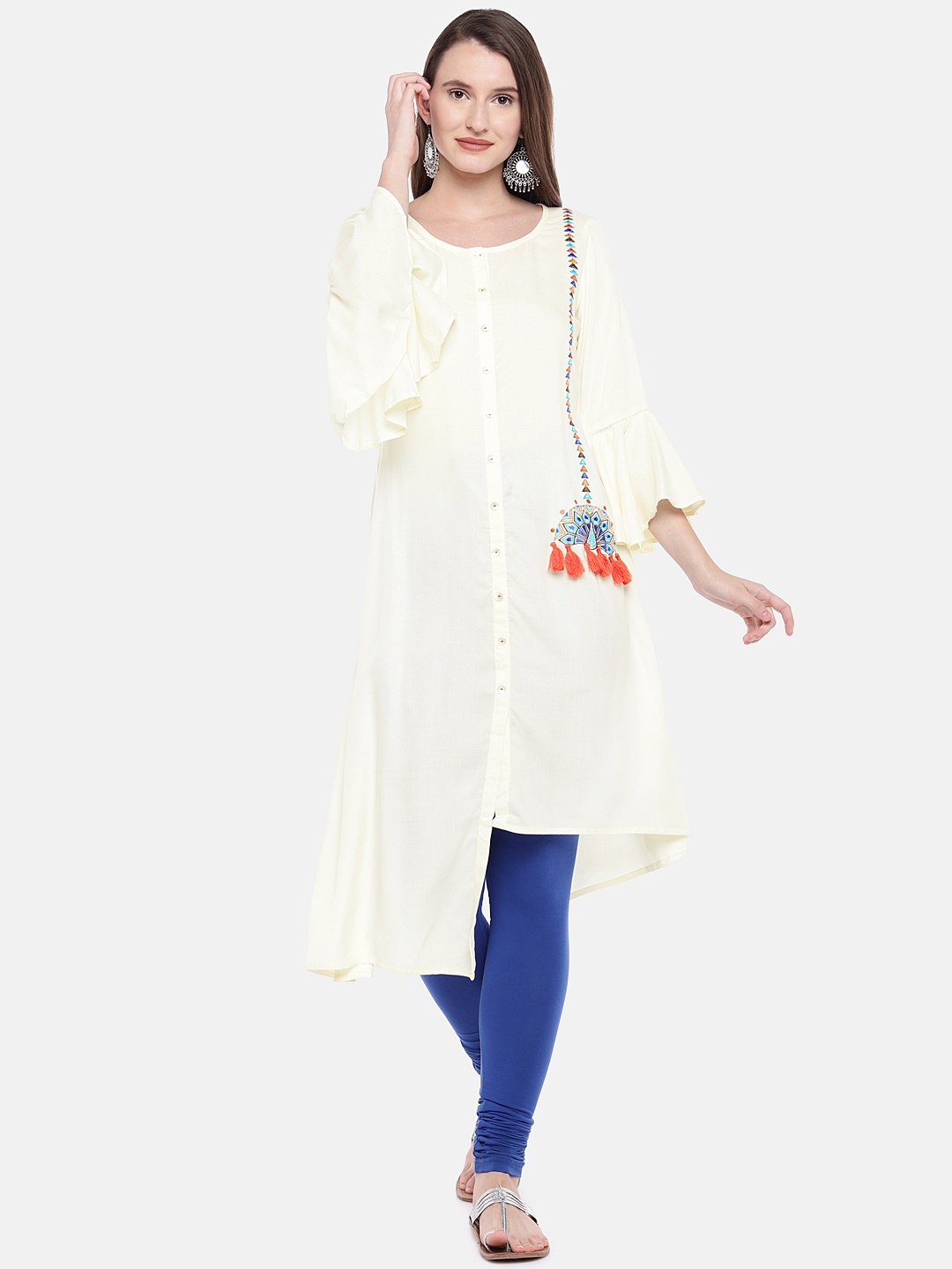 

Globus Women Beige Solid A-Line Kurta