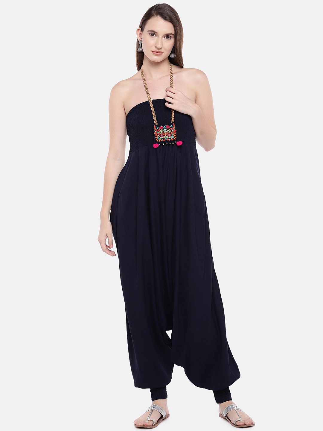 

Globus Women Solid Basic Jumpsuit, Blue