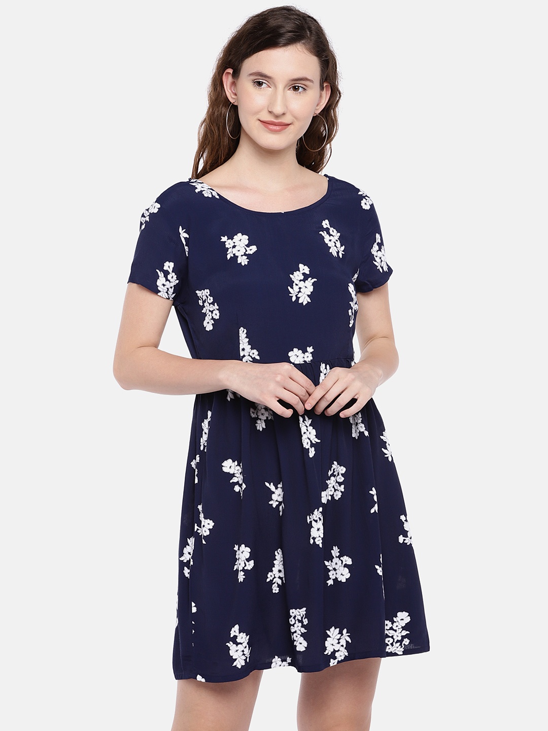 

Globus Women Navy Blue Fit and Flare Dress
