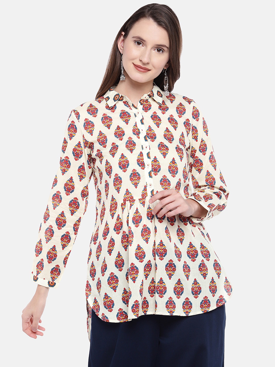 

Globus Women Beige Printed Tunic