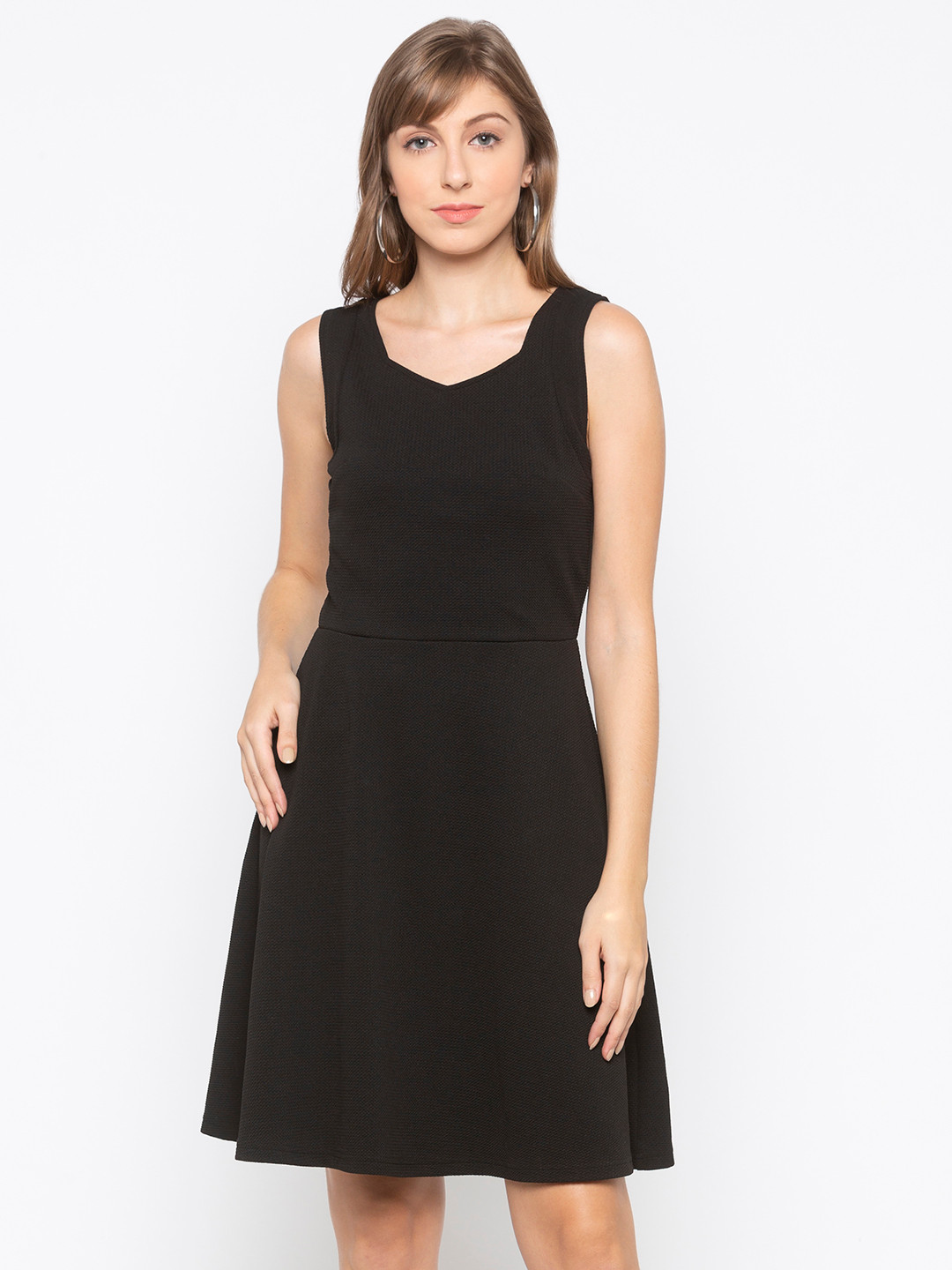 

Globus Women Black Solid A-Line Dress