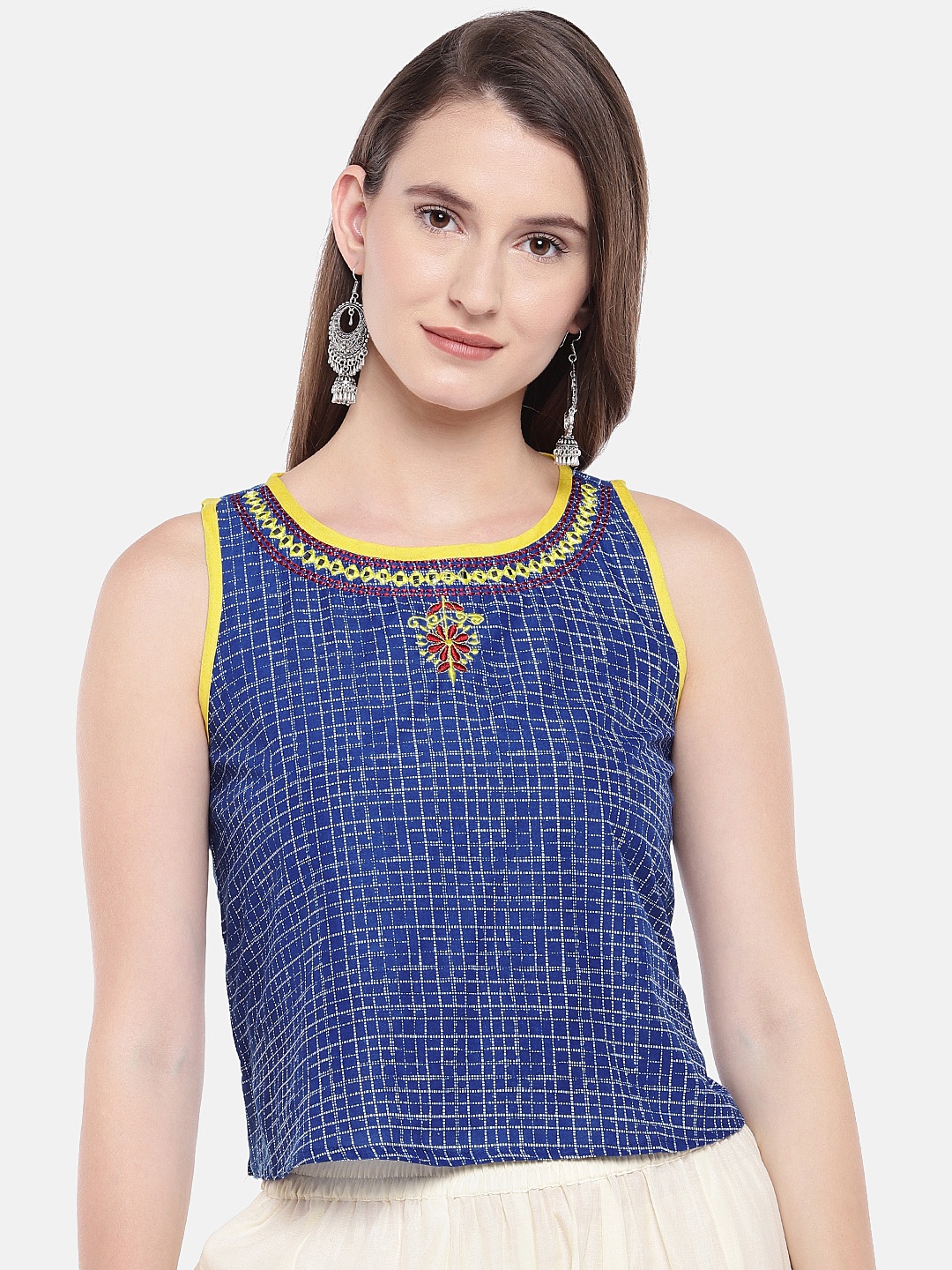

Globus Women Blue Printed Top