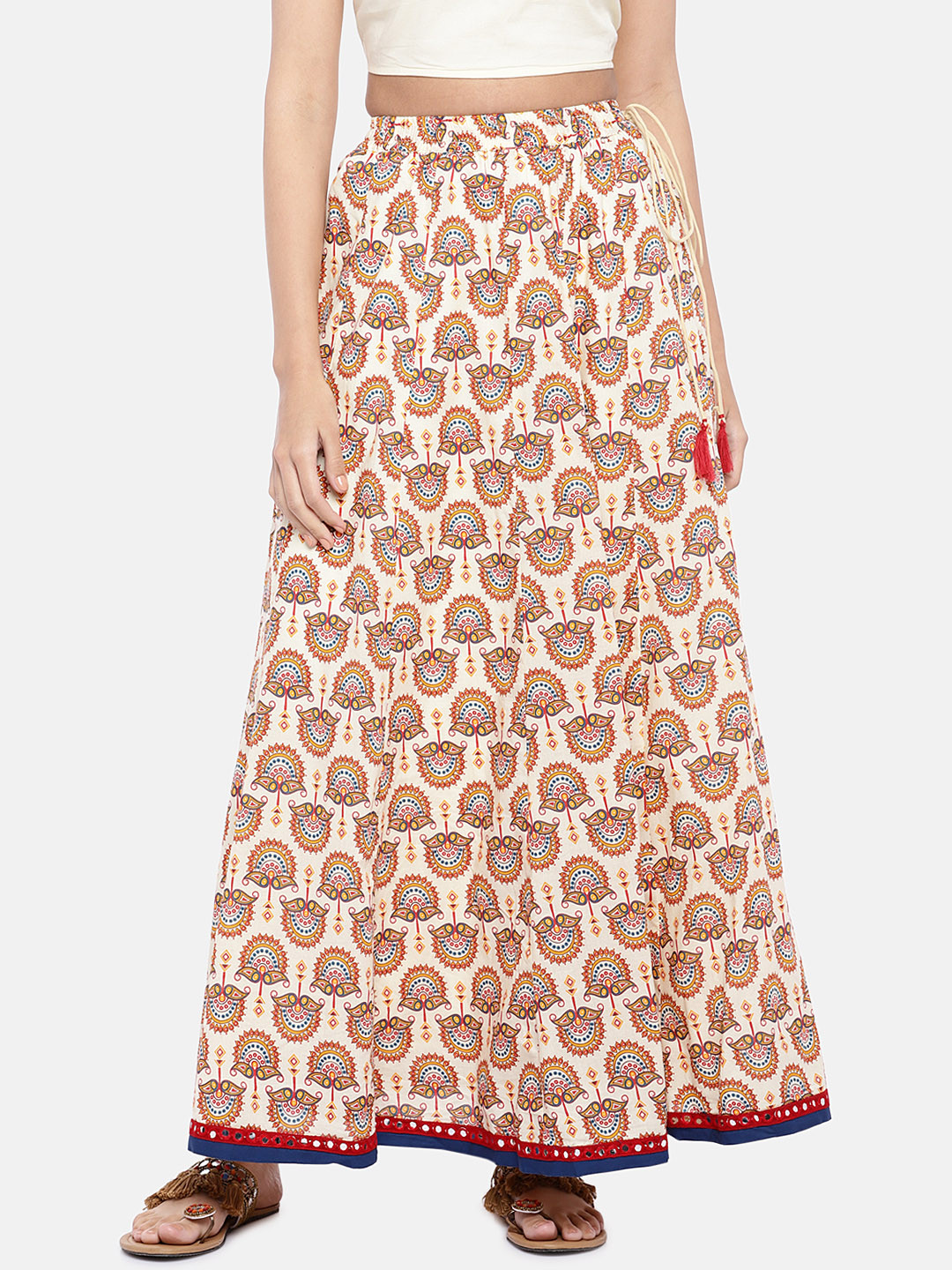 

Globus Women Beige Printed Flared Skirt
