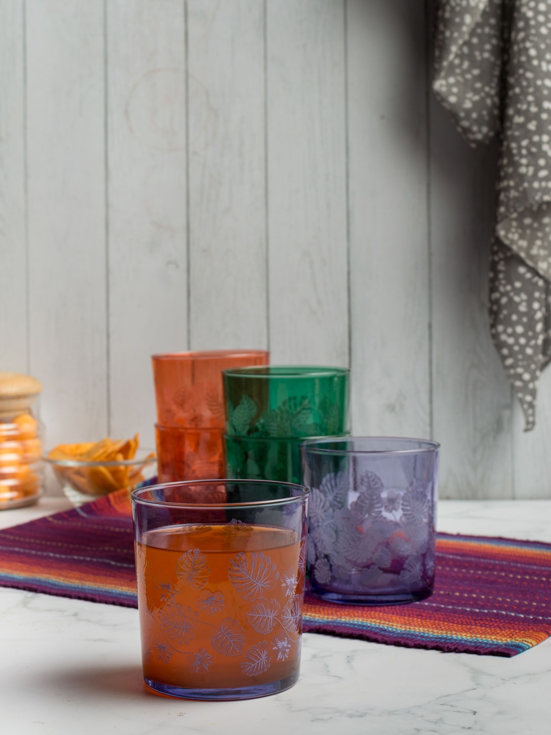 

Pasabahce Set of 6 Multicolored Tumblers 380 ml Each, Multi