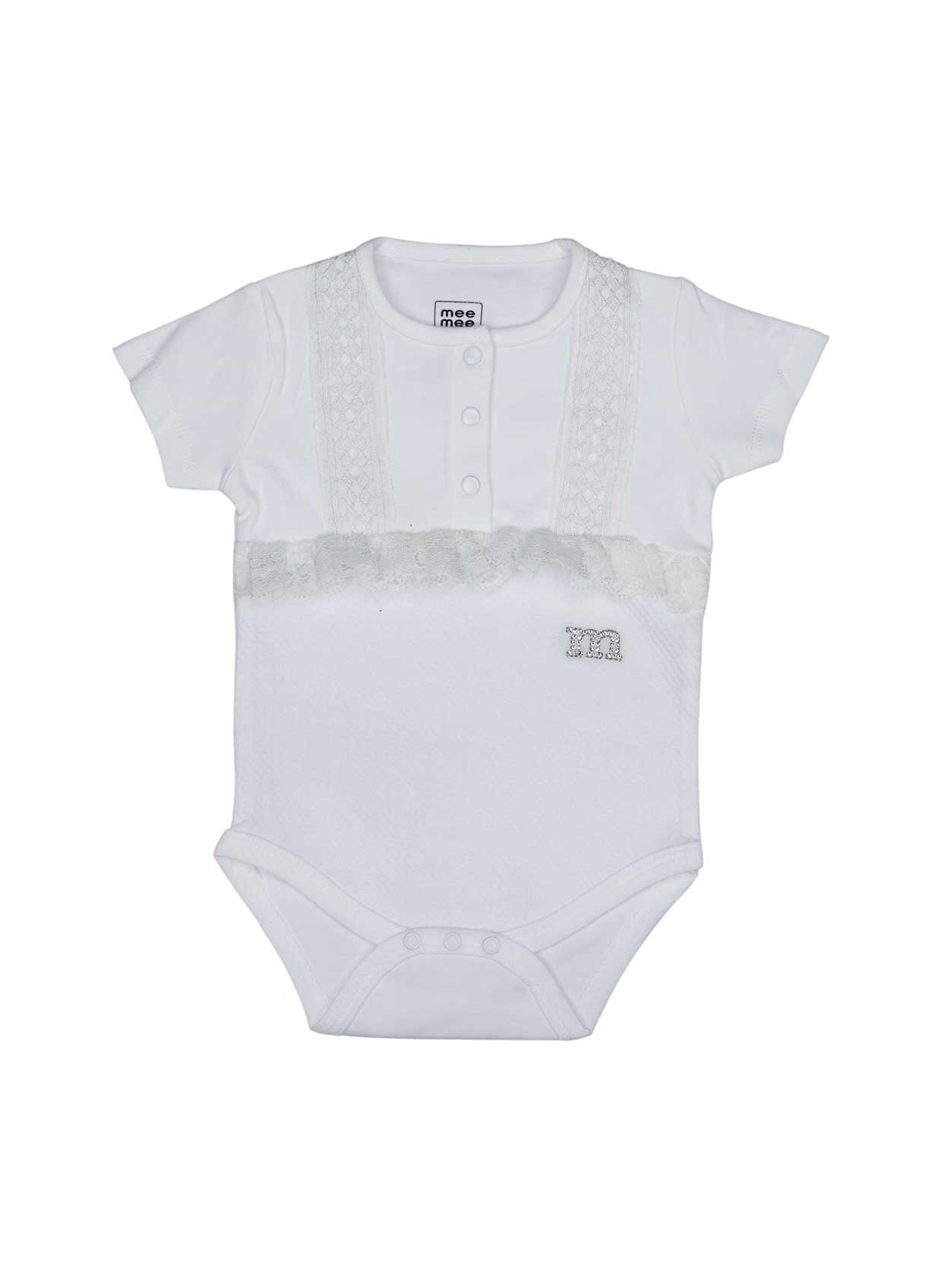 

MeeMee Kids White Solid Bodysuit