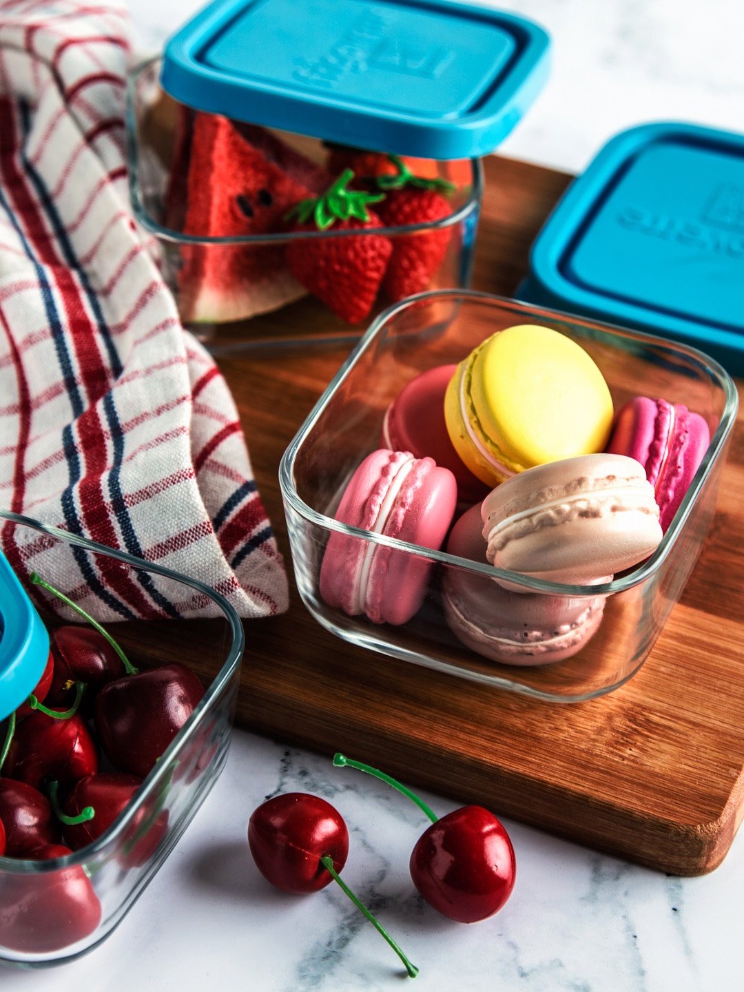 

Bormioli Rocco Set of 3 Transparent Containers With Lids