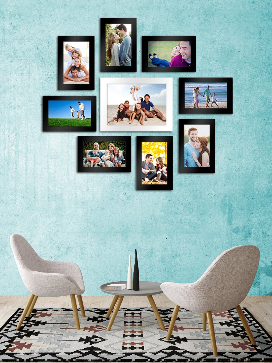 

Art Street Set of 9 Black Solid Wall Photo Frames